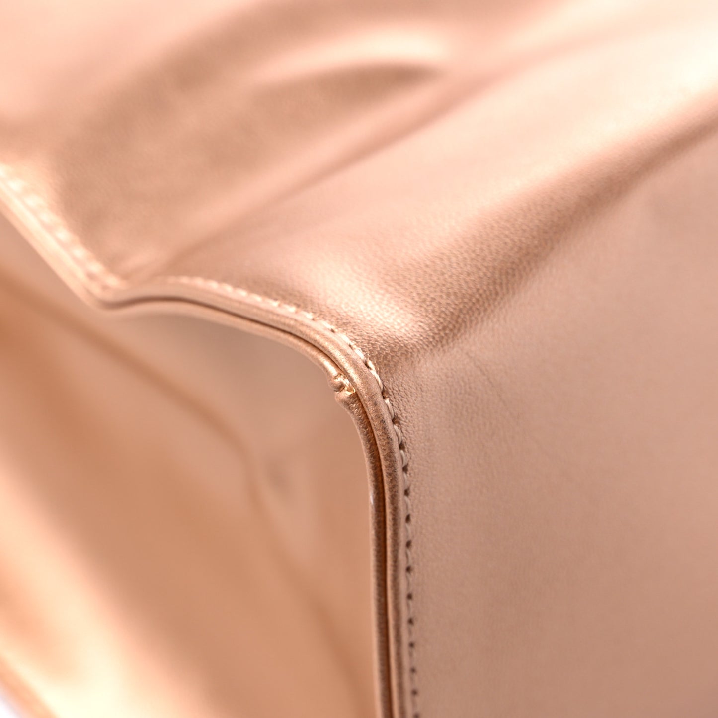Metallic Vegan Leather Medium Shopping Bag Copper