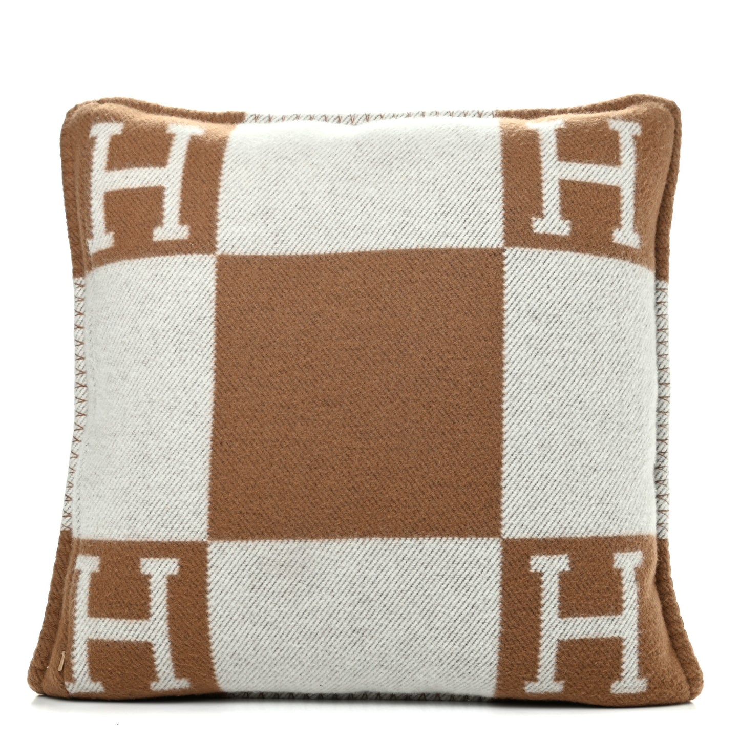 Wool Cashmere Avalon Pillow PM Ecru Camel