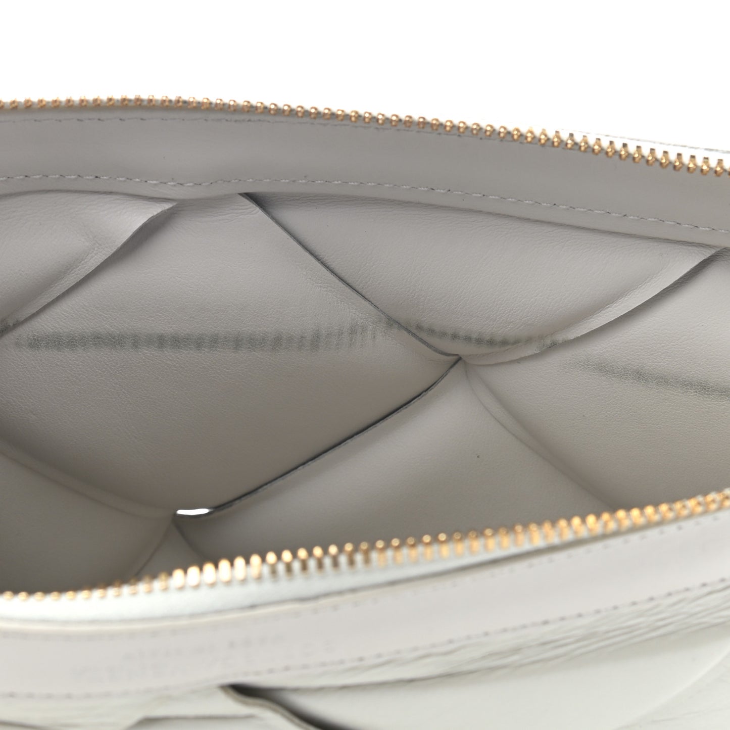 Paper Calfskin Maxi Intrecciato Padded Pouch Clutch Plaster