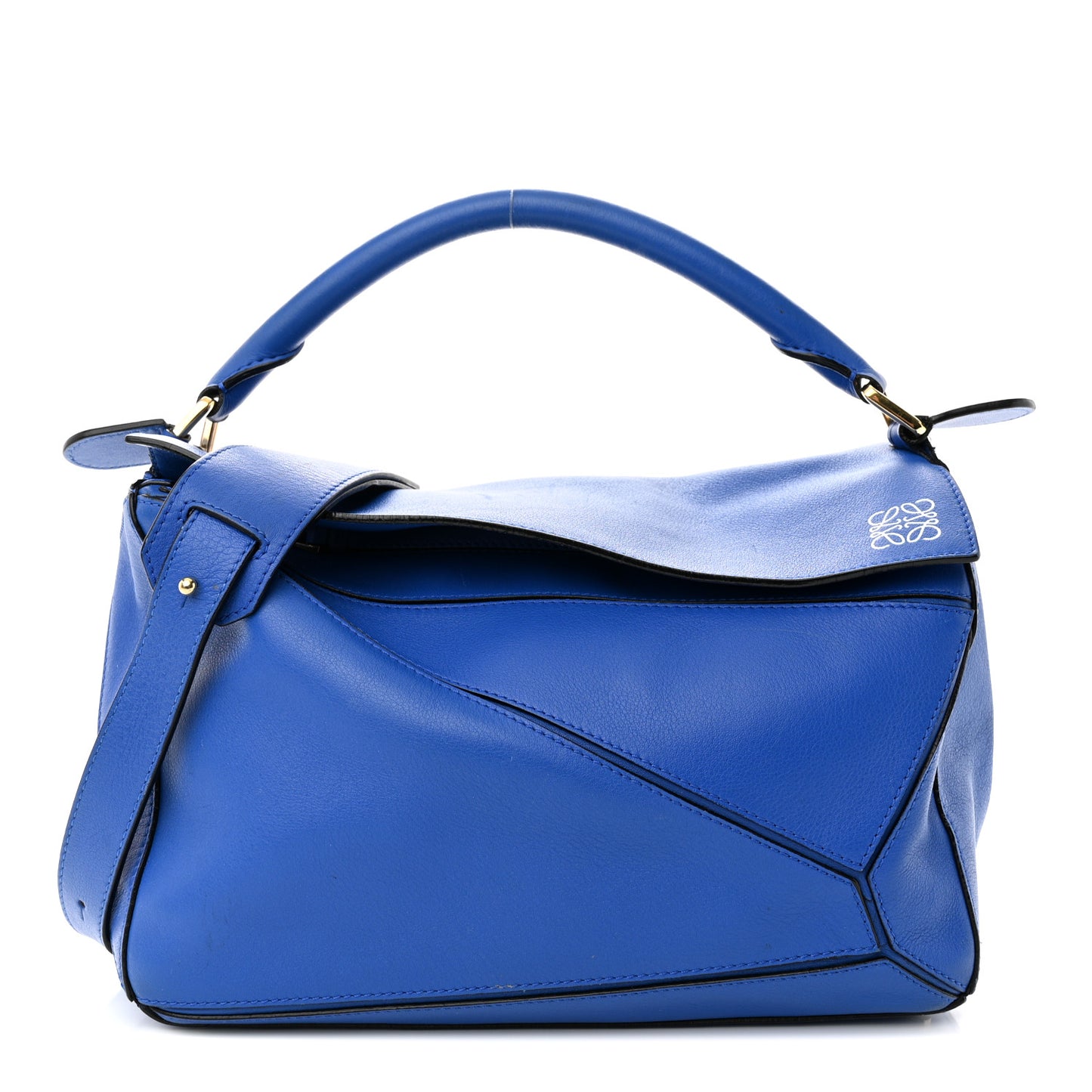 Calfskin Medium Puzzle Bag Marine
