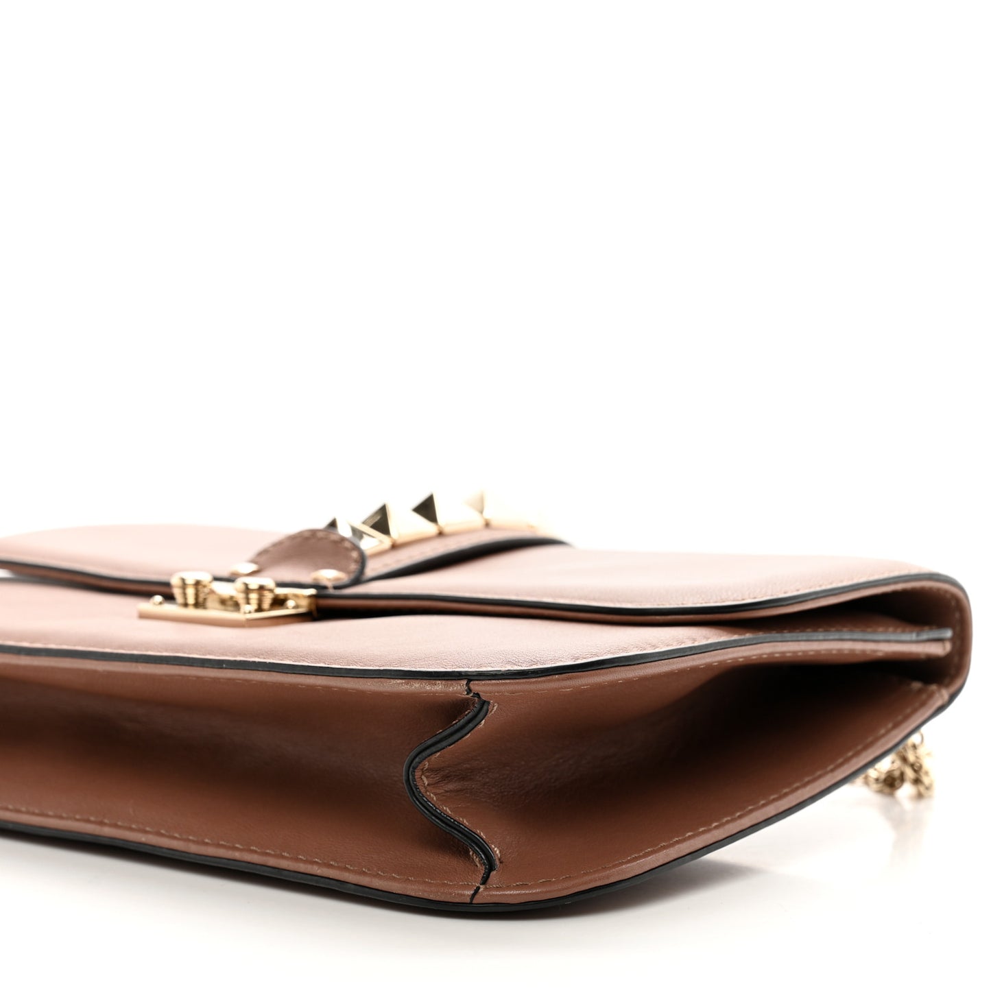 Vitello Medium Glam Lock Rockstud Flap Brownish