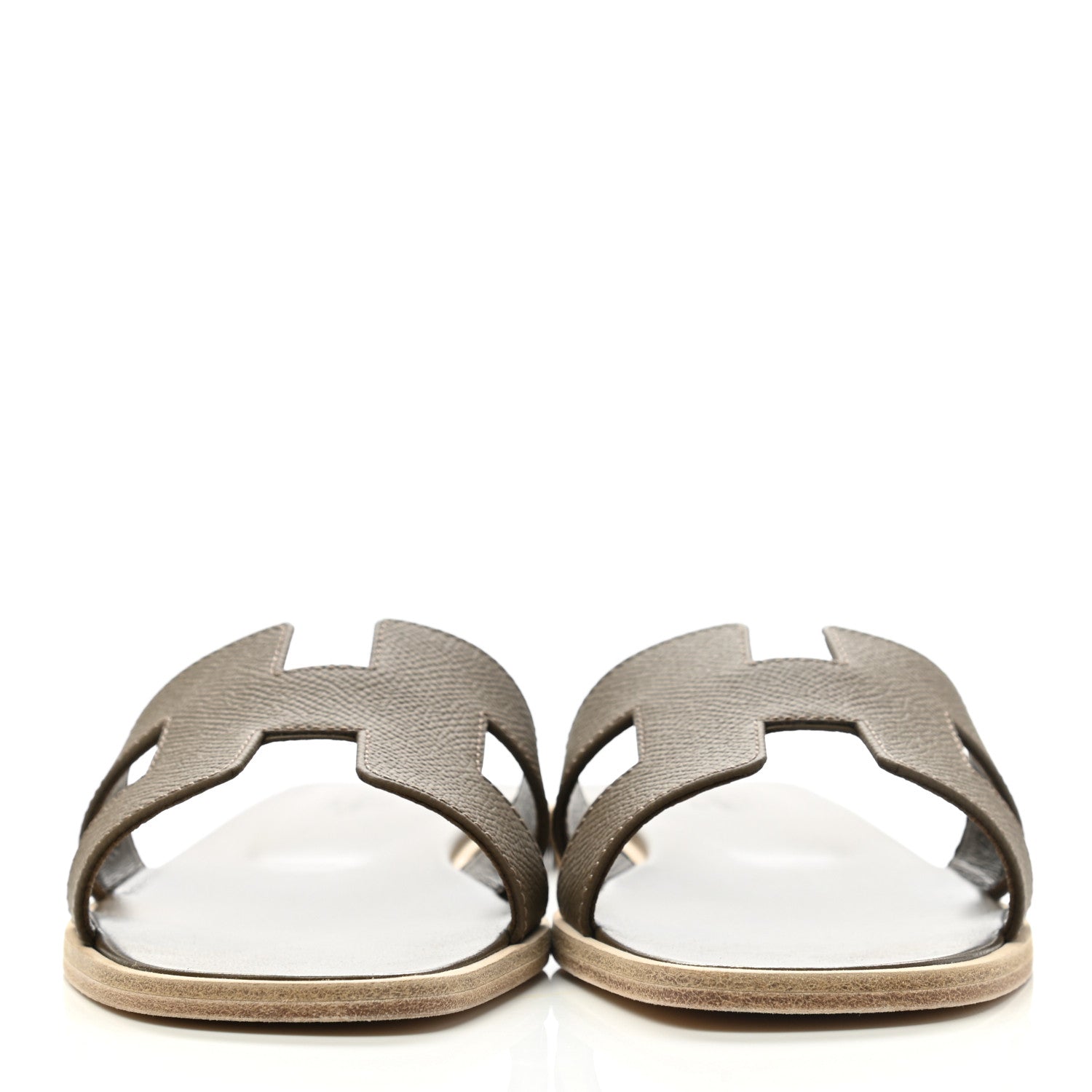 Hermes Epsom Oran Sandals 37 Etoupe 2 of 9