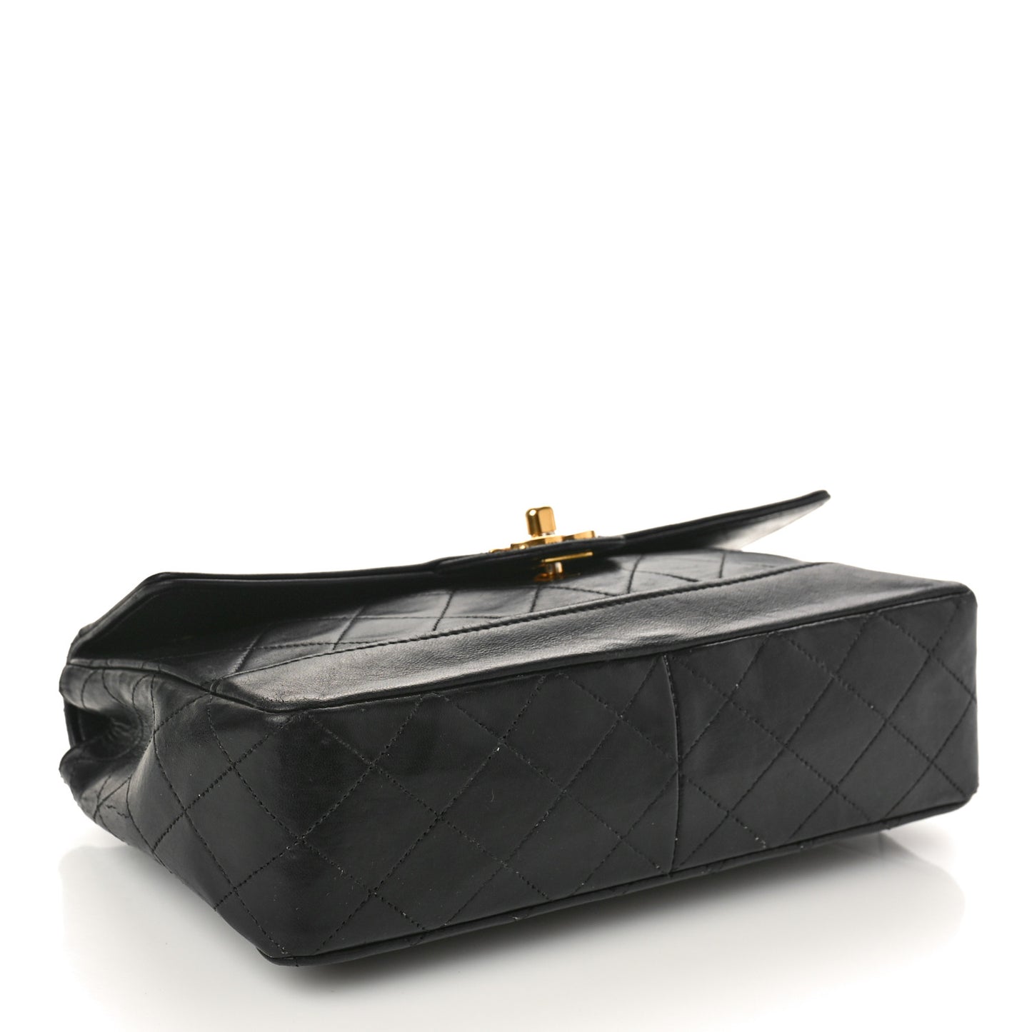 Lambskin Quilted Small Single Flap Black