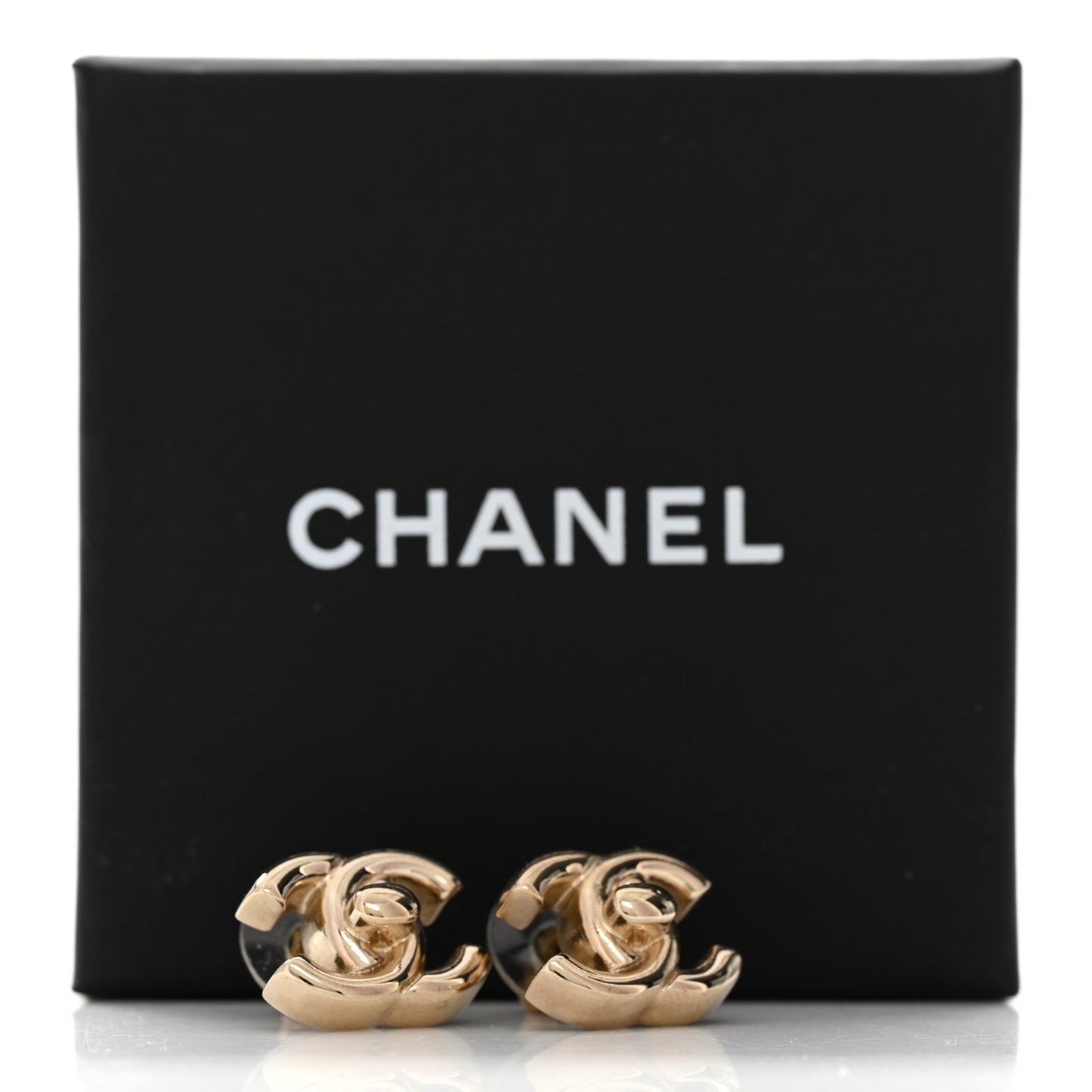 Metal CC Turnlock Earrings Gold
