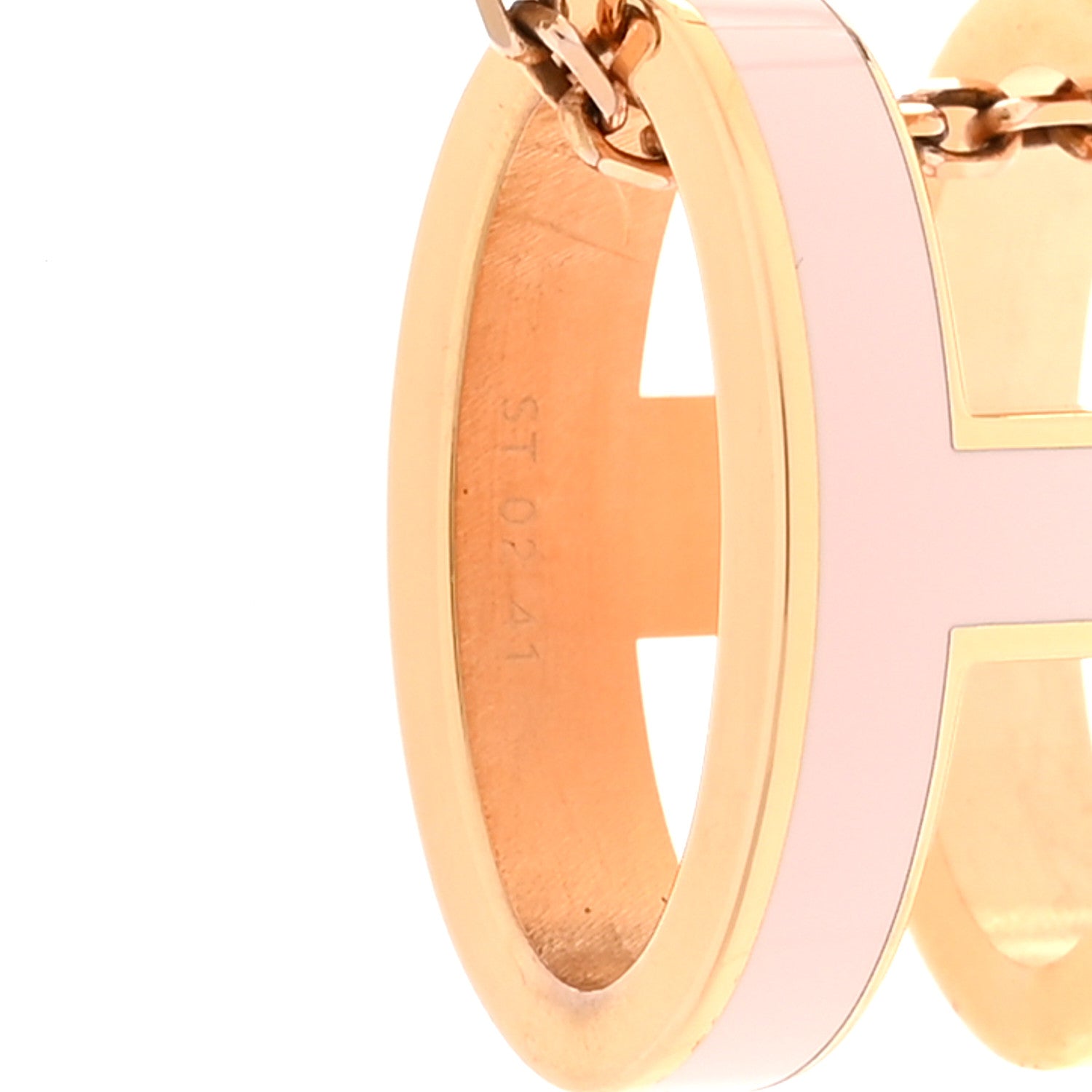 Hermes Lacquered Rose Gold Pop H Pendant Necklace Rose Dragee 5 of 7