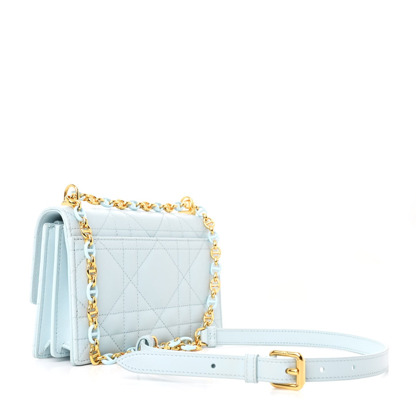 Lambskin Macrocannage Mini Miss Caro Bag Blue
