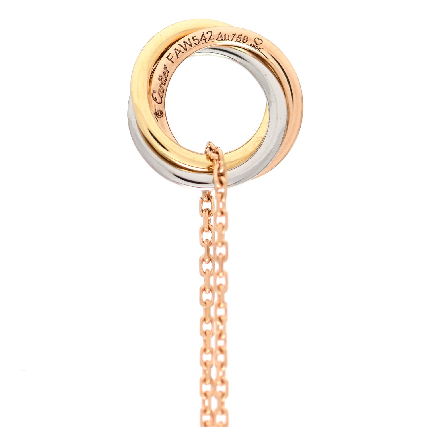 Cartier 18K Pink Yellow White Gold Diamond Small Trinity Drop Earrings 4 of 5