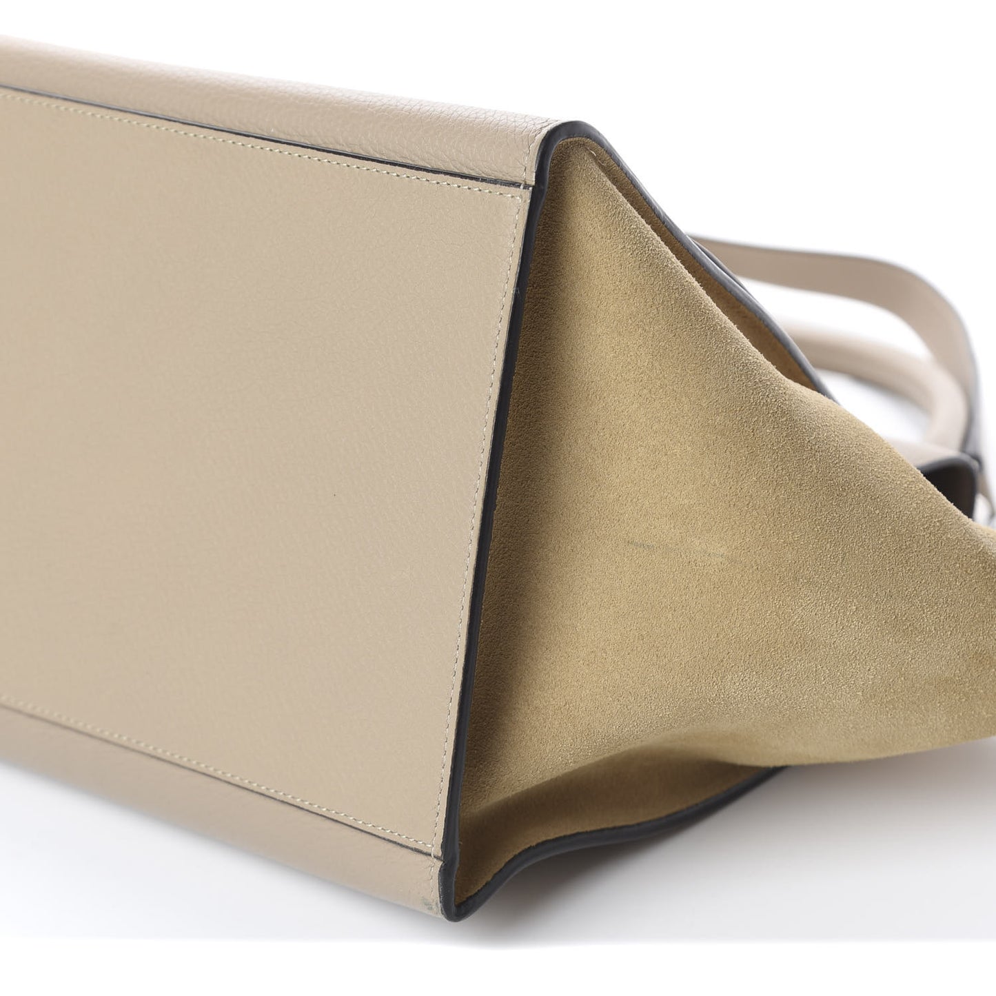 Drummed Calfskin Suede Medium Trapeze Dune