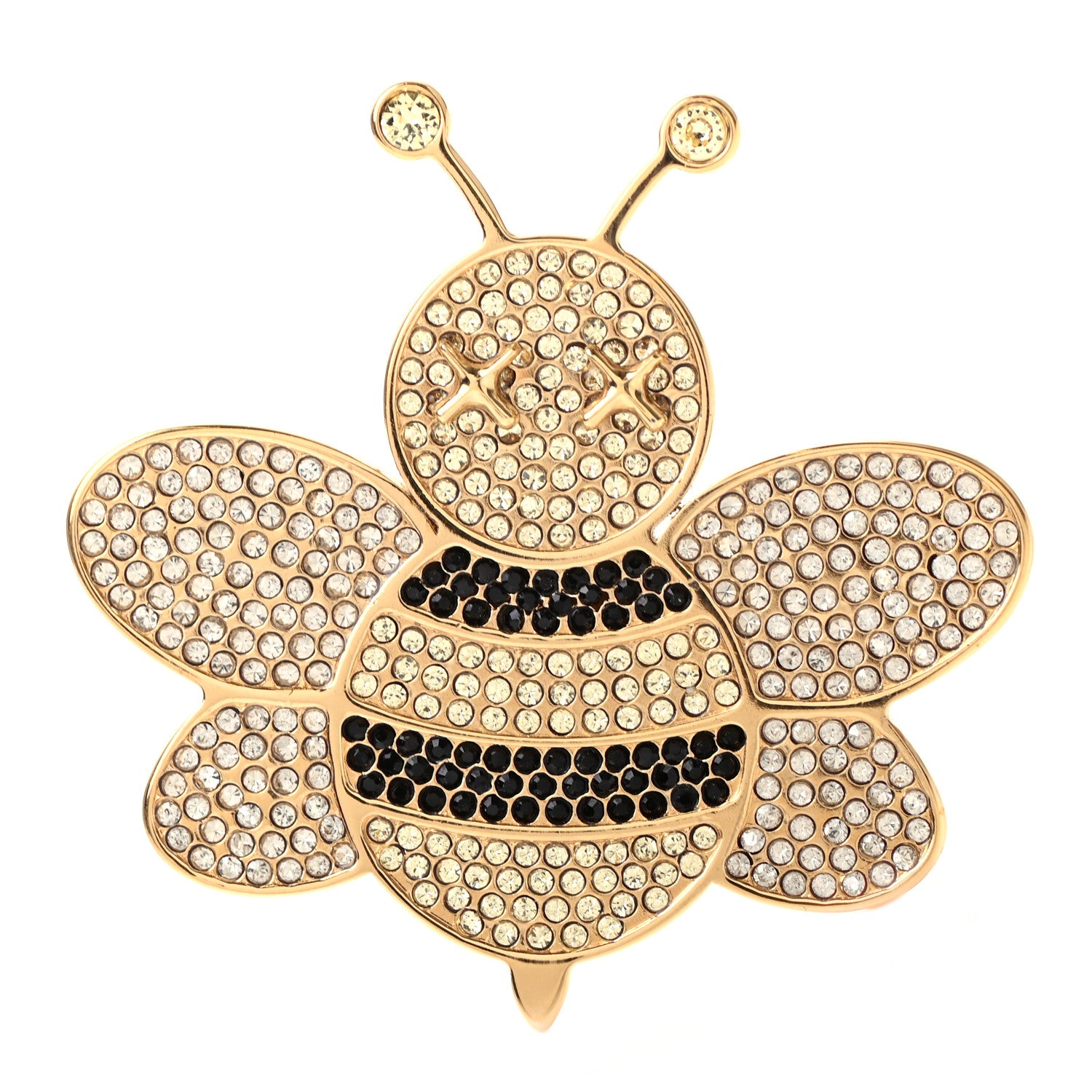 Christian Dior Crystal Bee Kaws Brooch Black White Gold 1 of 4