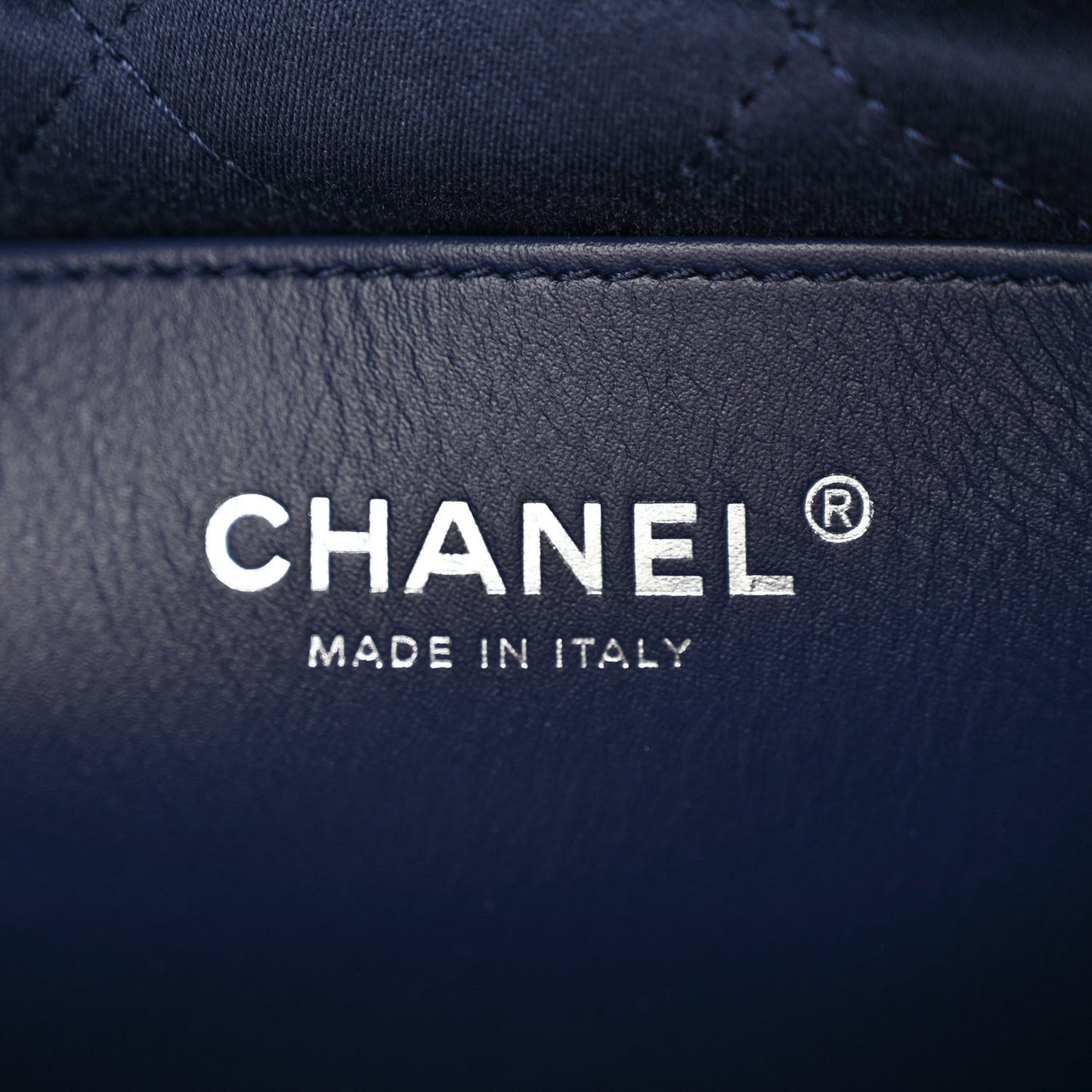 Denim Stitched Quilted Mini Chanel 22 Blue