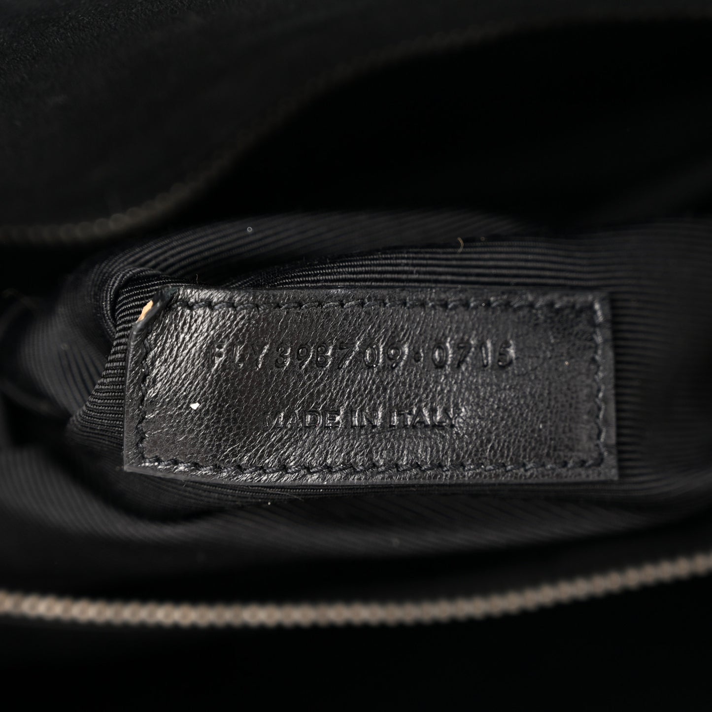 Suede Crocodile Embossed Small Sac De Jour Black
