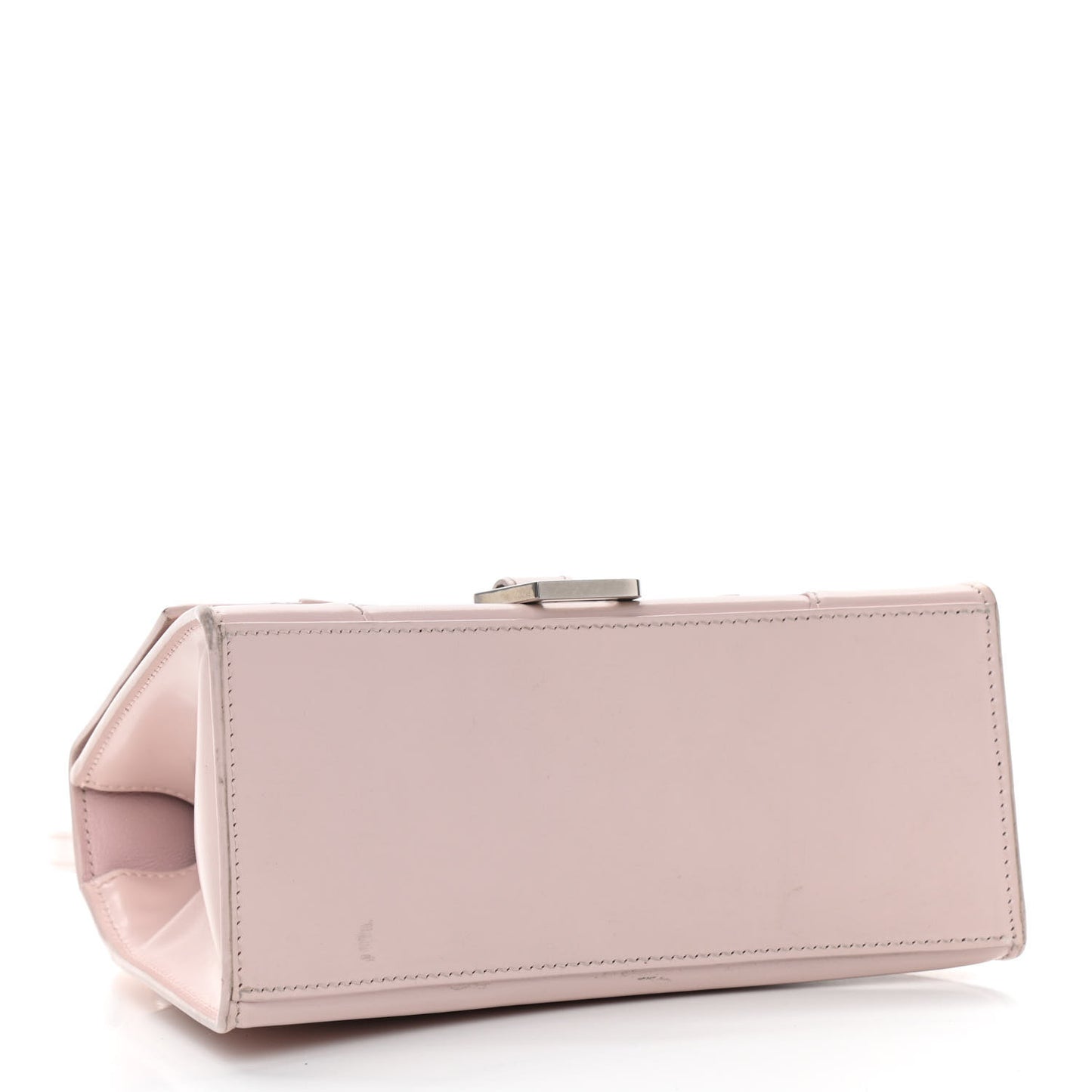 Shiny Box Calfskin Small Hourglass Top Handle Bag Light Rose