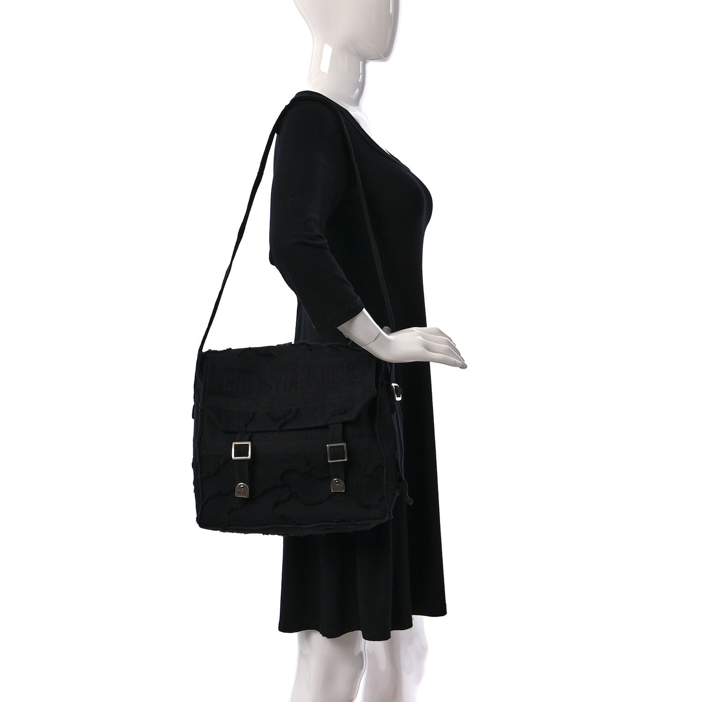 Canvas Embroidered Camouflage Diorcamp Messenger Black