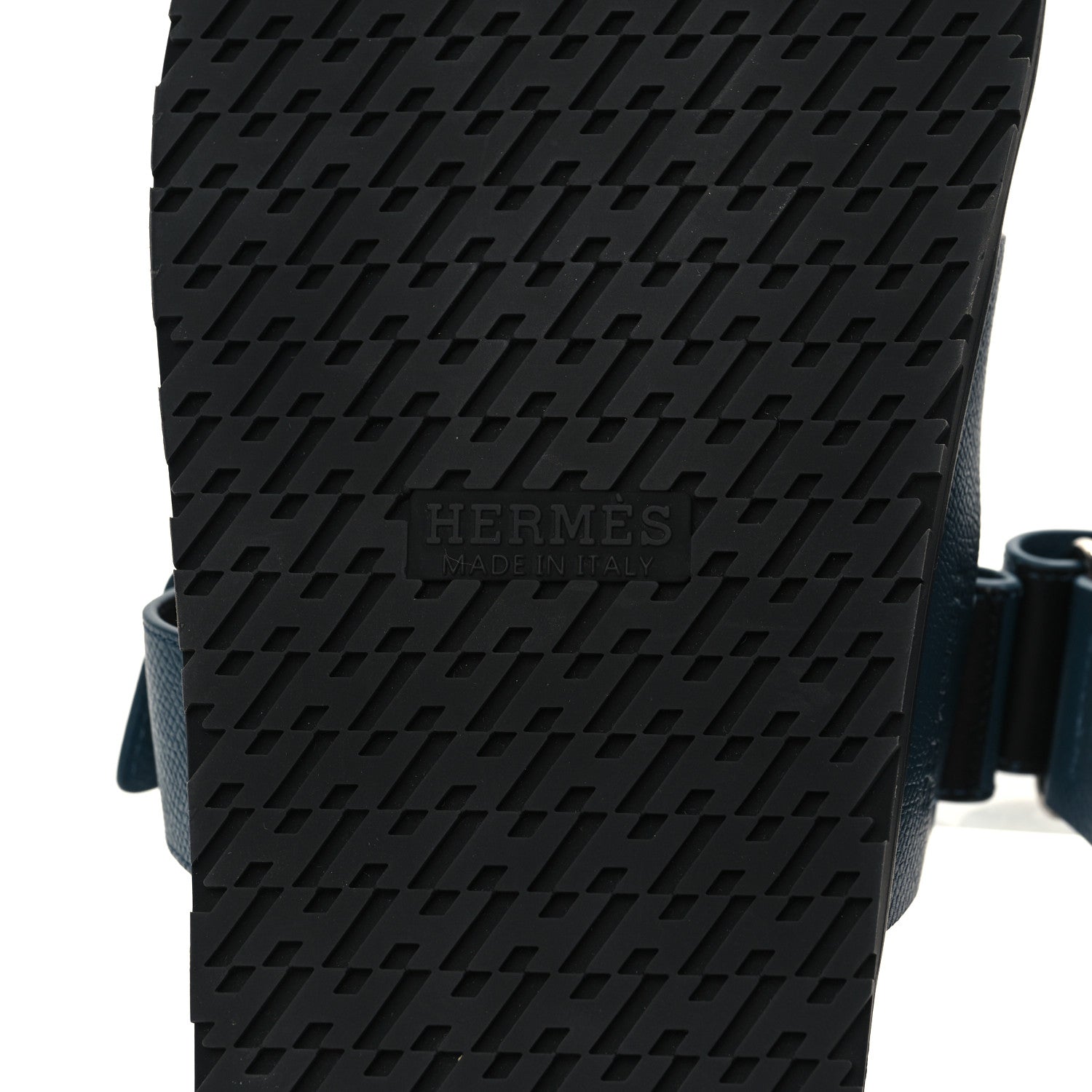 Hermes Epsom Mens Chypre Sandals 43 Bleu Canard 7 of 9