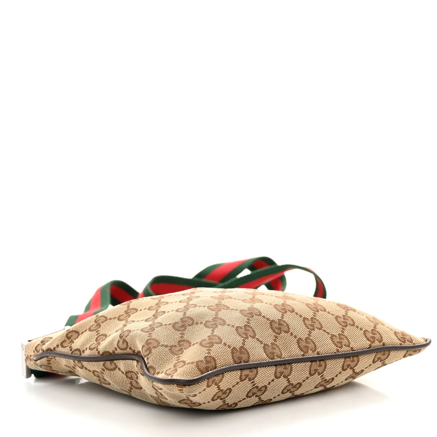 Monogram Web Small Flat Messenger Bag Brown