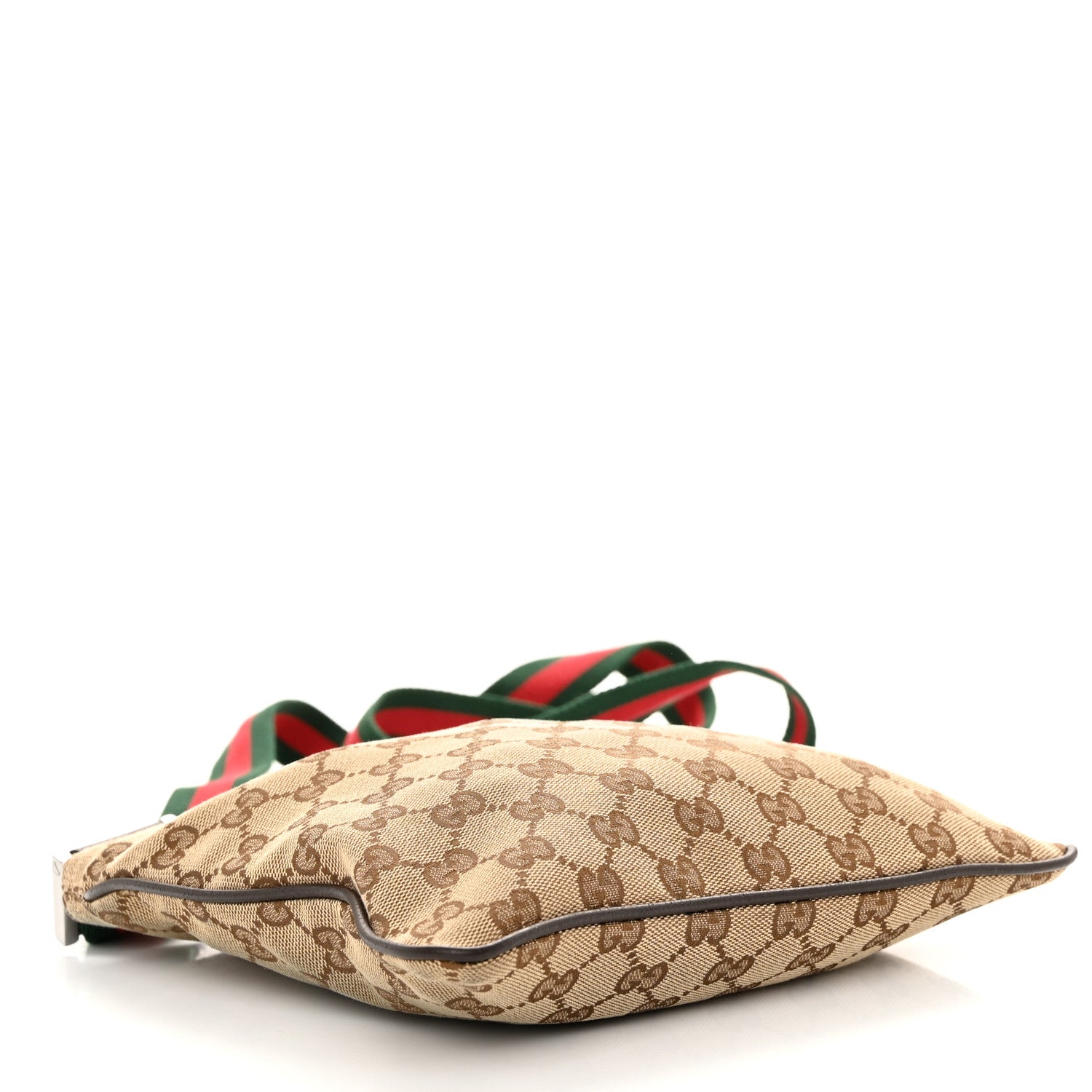 Gucci Monogram Web Small Flat Messenger Bag Brown 4 of 13