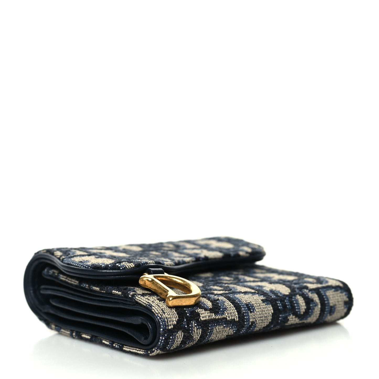 Oblique Saddle Lotus Wallet Blue