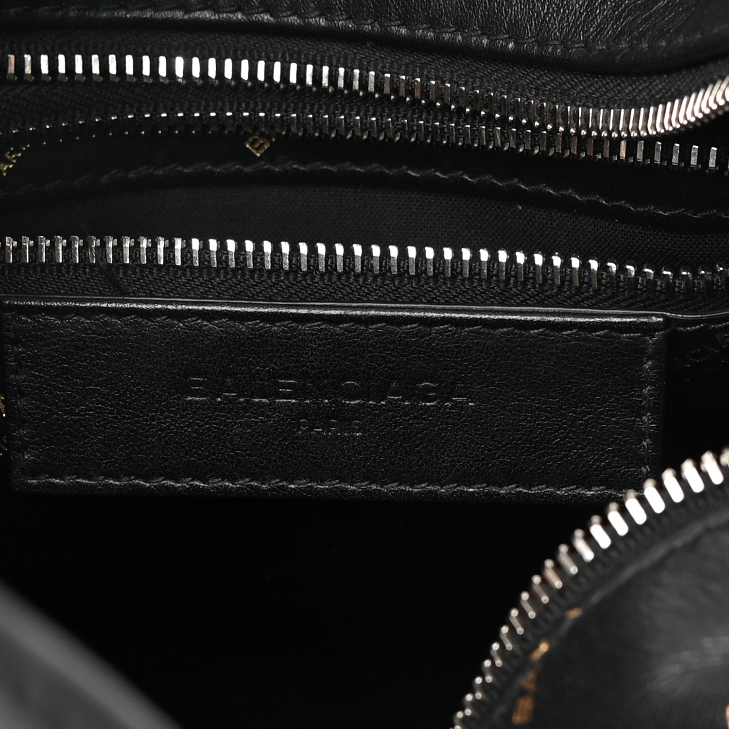 Balenciaga Calfskin Allover Logo XS Bazar Shopper Tote Black Gold 6 of 13