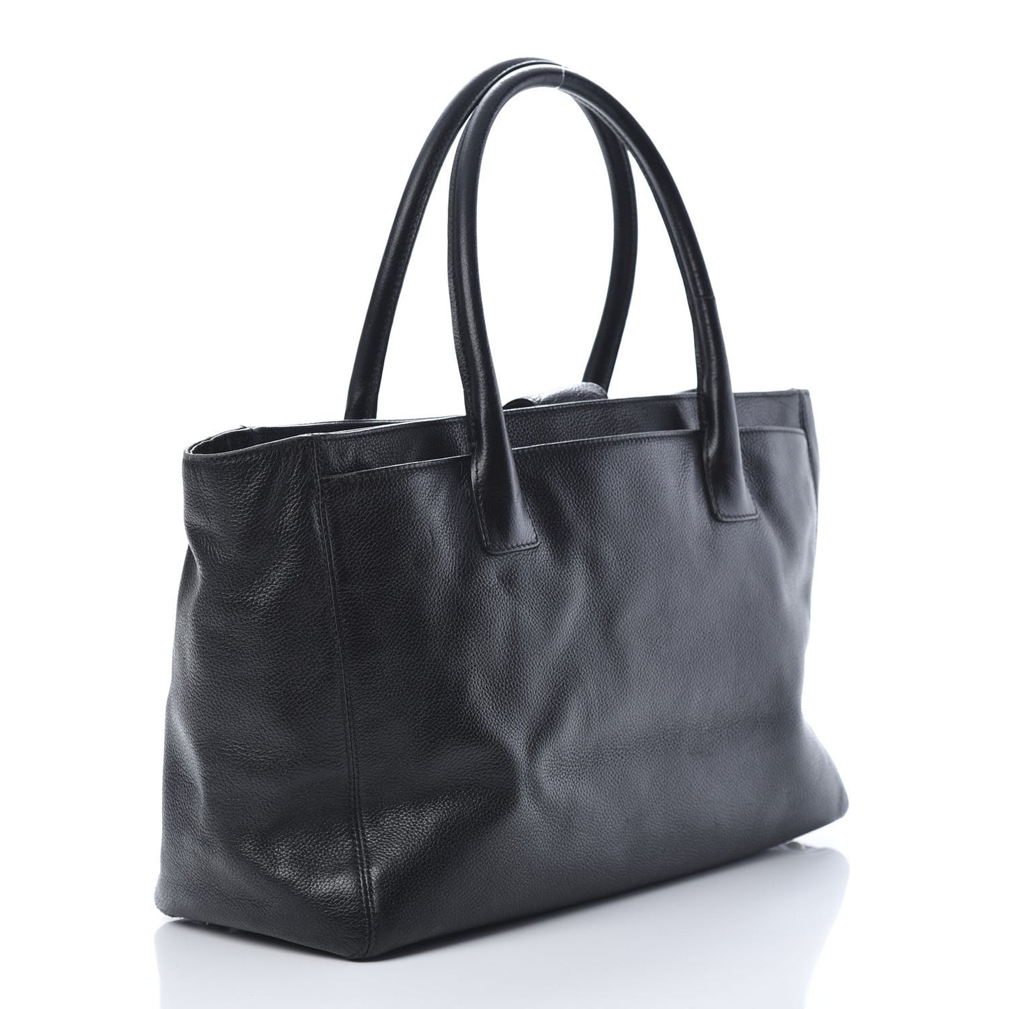 Calfskin Cerf Executive Shopper Tote Black