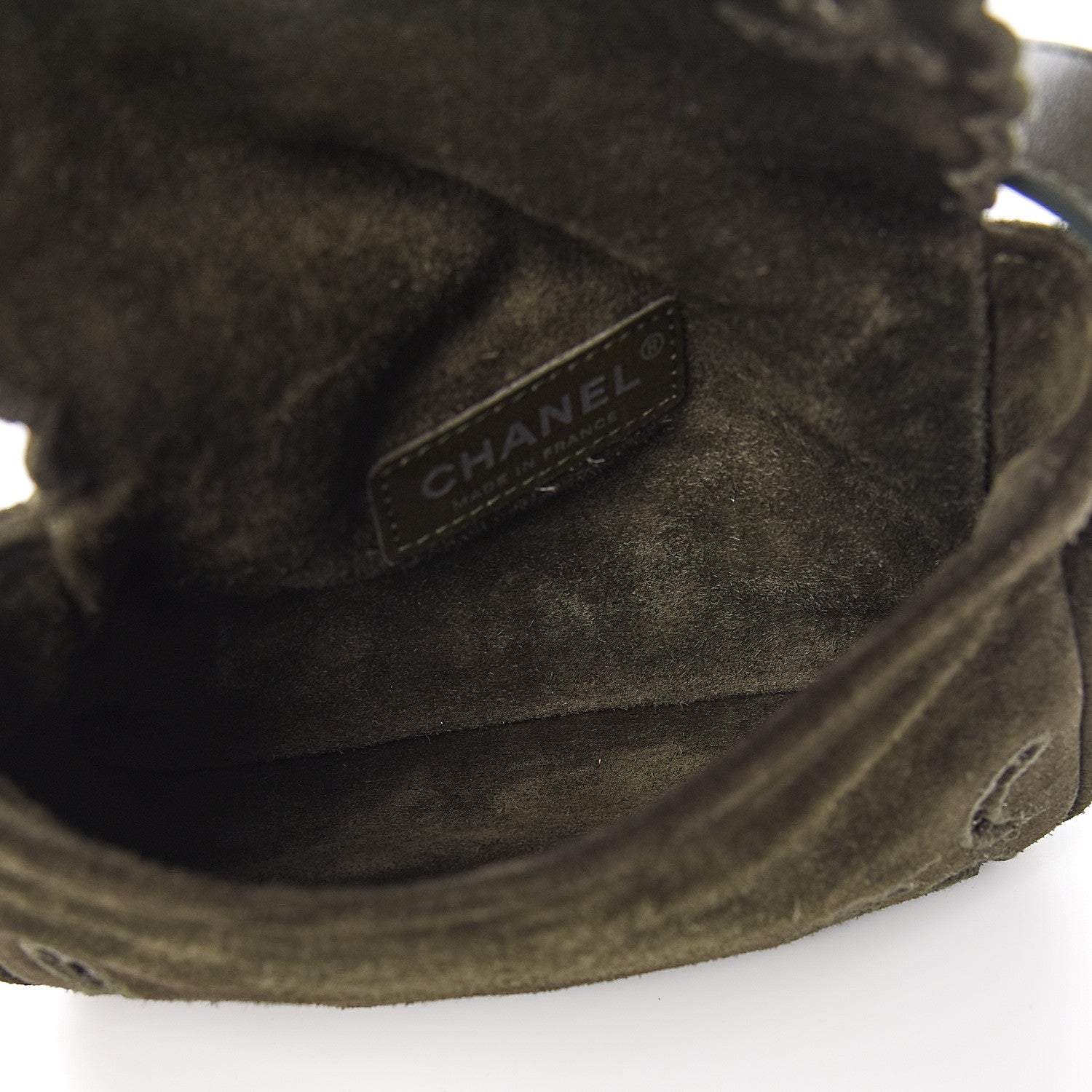 Chanel Suede Embroidered Flap Dark Green 4 of 10