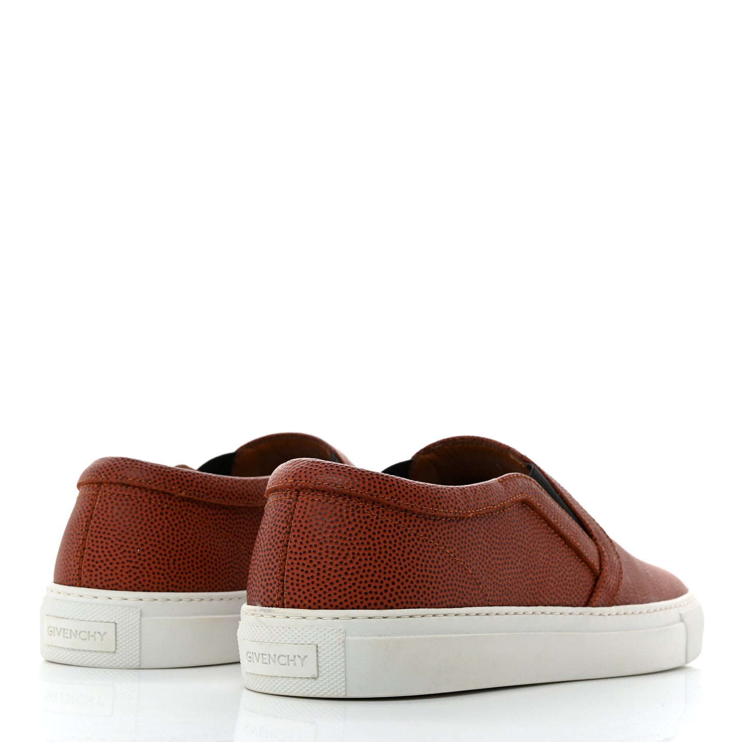 Debossed Calfskin Mens Slip On Basketball Skater Sneakers 41 Brown