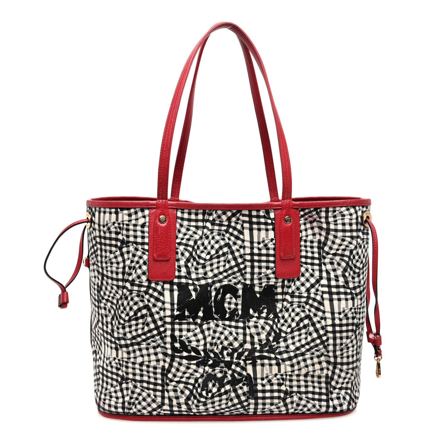 MCM Visetos Medium Liz Reversible Shopper Tote Ruby Red 3 of 22