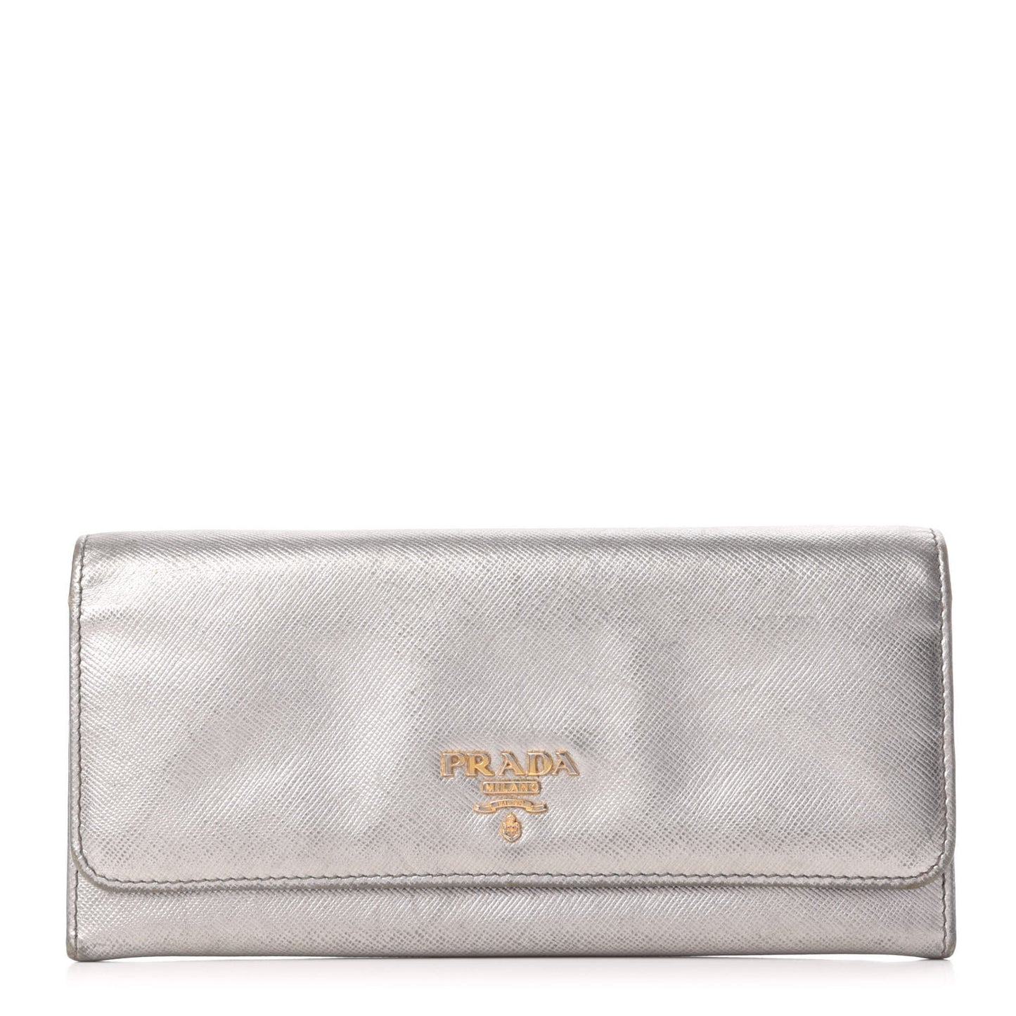Metallic Saffiano Colour Continental Flap Wallet Cromo