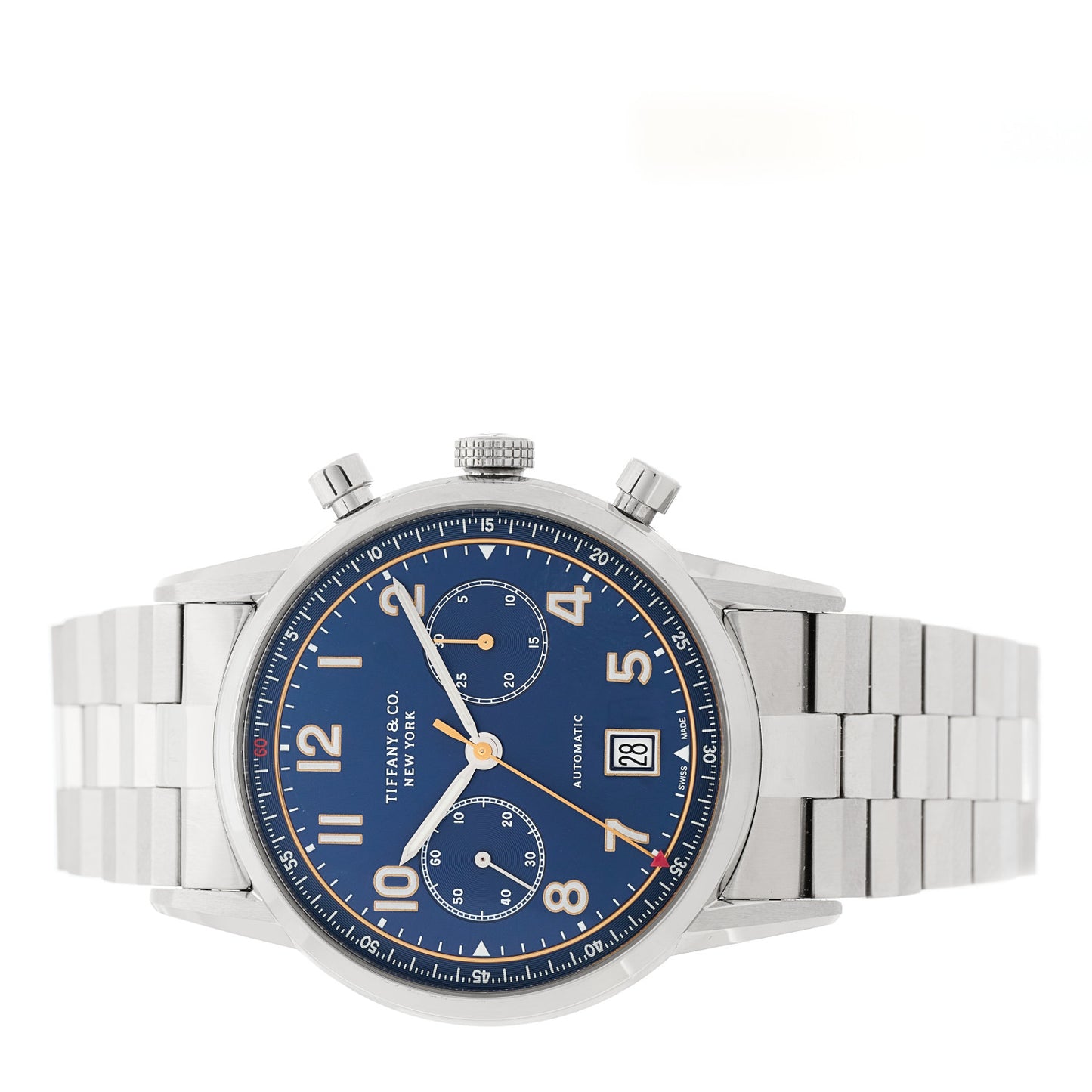 Stainless Steel 42mm CT60 Chronograph Automatic Watch Blue