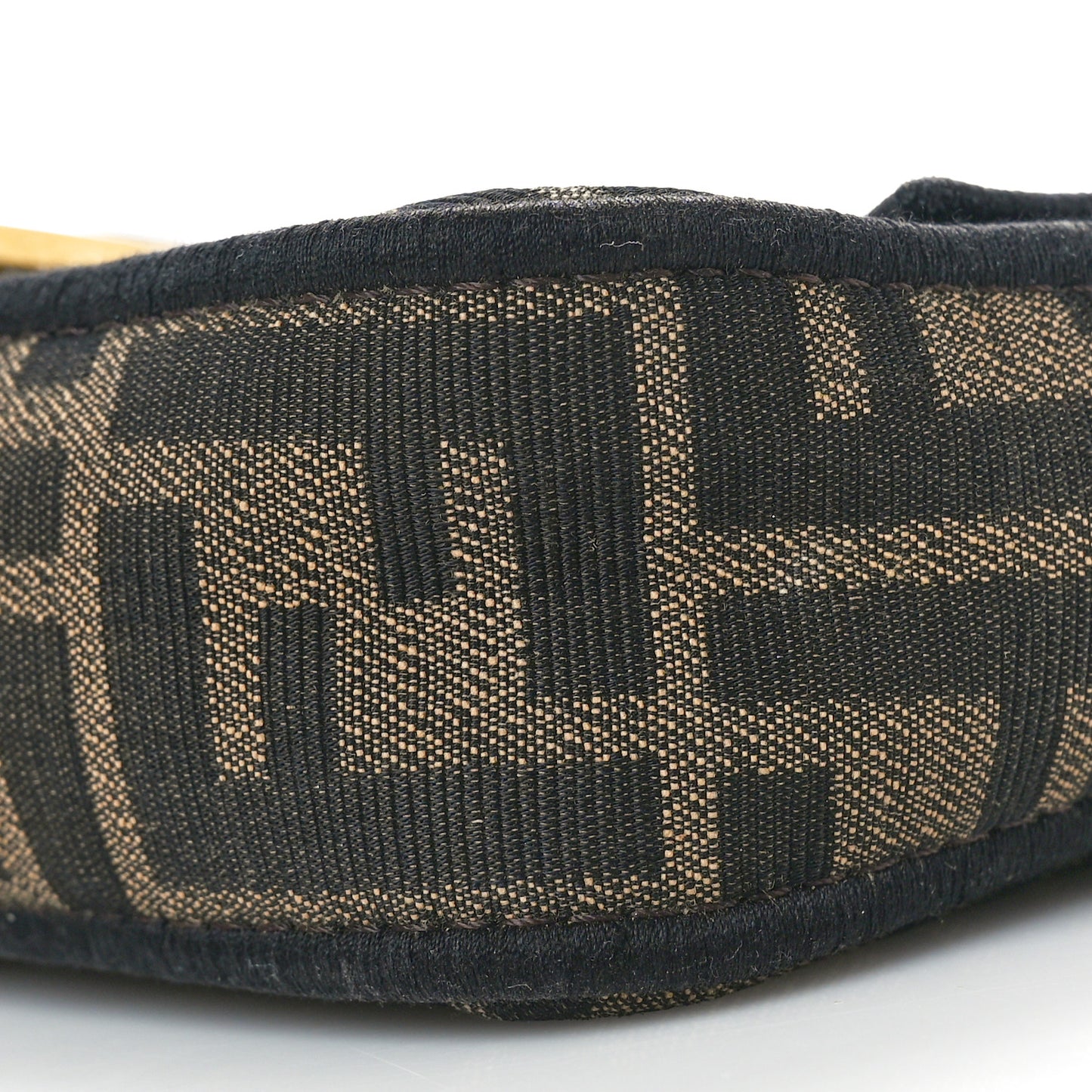 Fabric Jacquard FF 1974 Mini Baguette Tobacco Moro Black