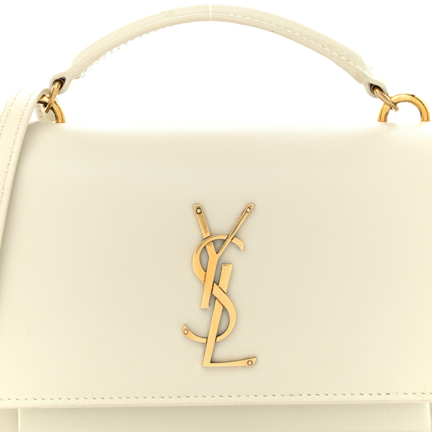 Calfskin Monogram Sunset Chain Wallet Blanc Vintage