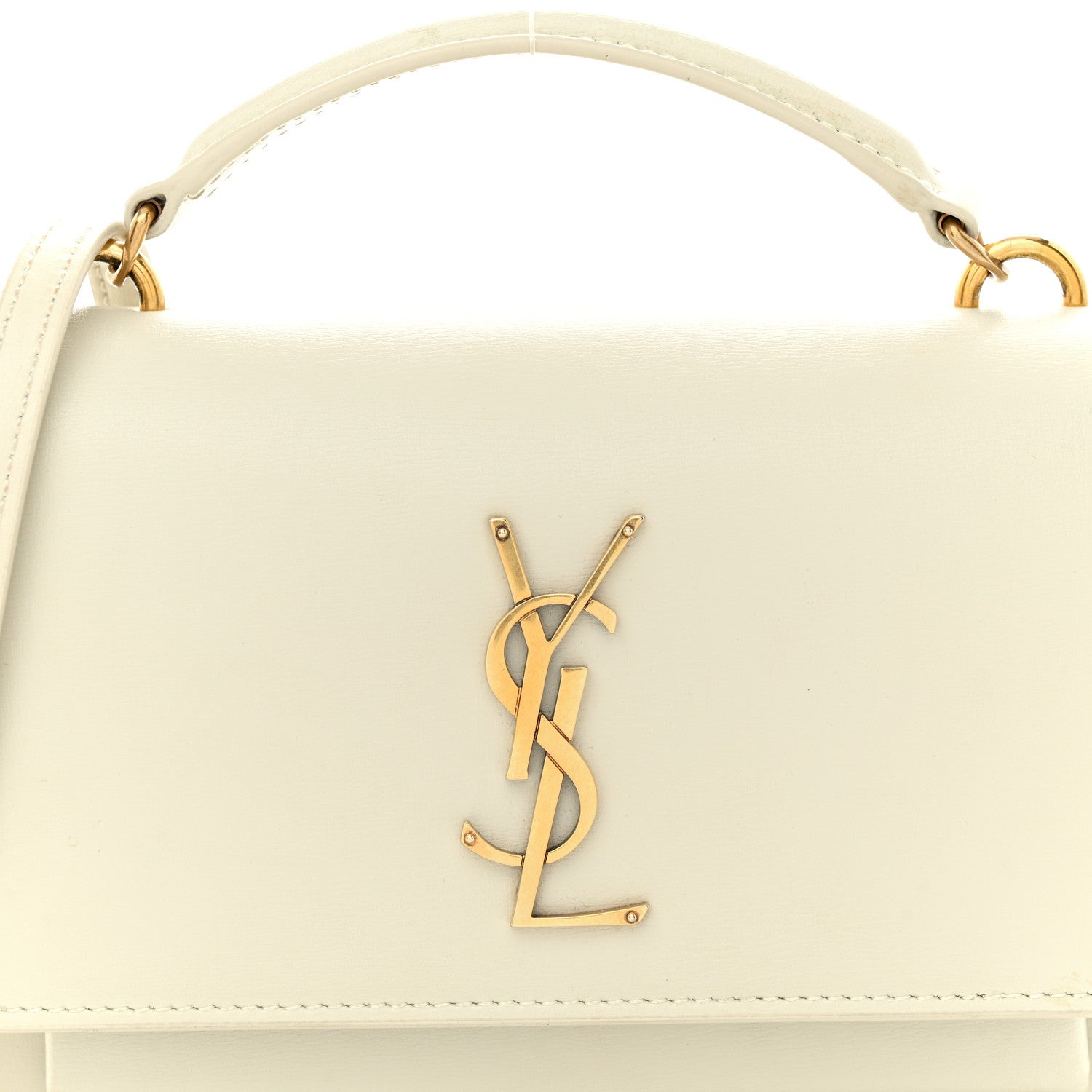 Saint Laurent Calfskin Monogram Sunset Chain Wallet Blanc Vintage 7 of 15