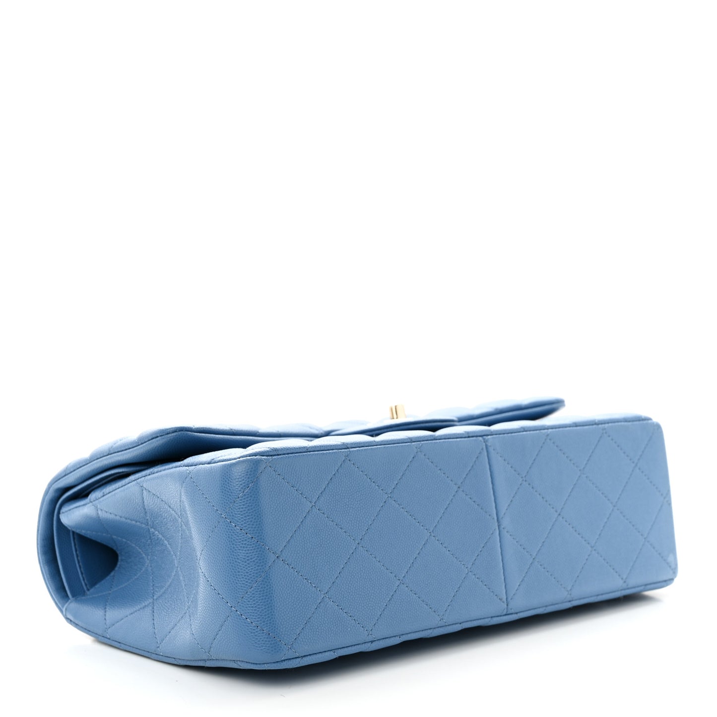 Caviar Quilted Jumbo Double Flap Blue