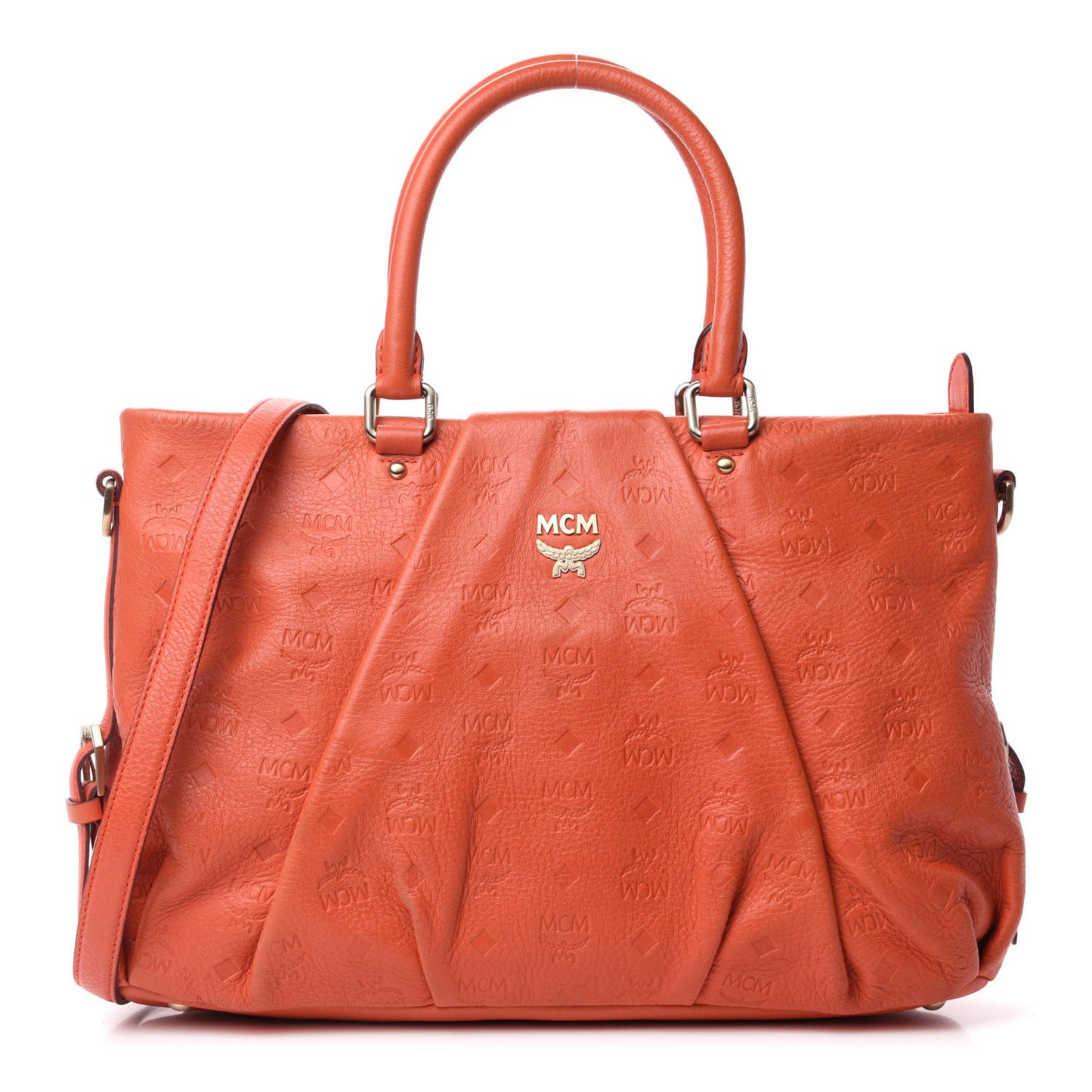 Calfskin Ottomar Monogram Tote Orange