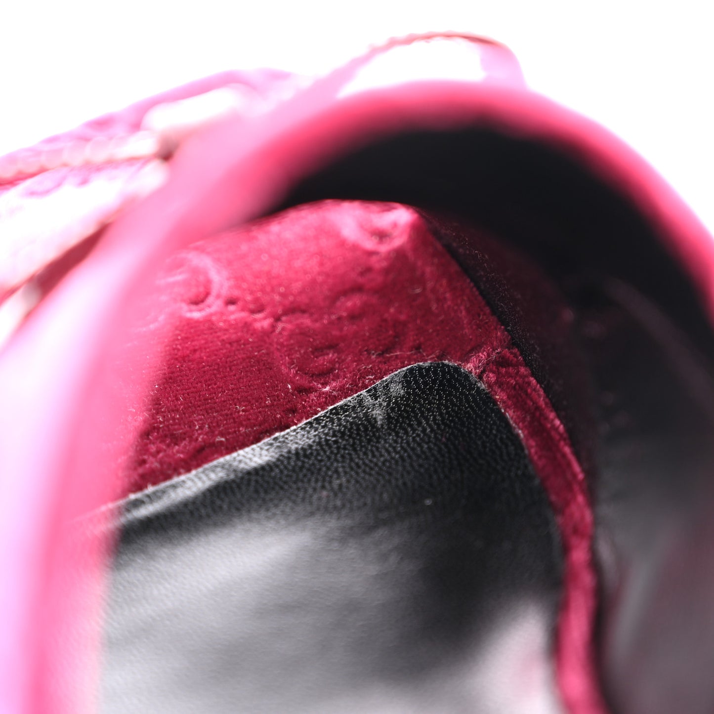New Velvet Ashmir Regent Calfskin GG Monogram Square Toe Bow 45mm Slide Sandals 35.5 Red Grape