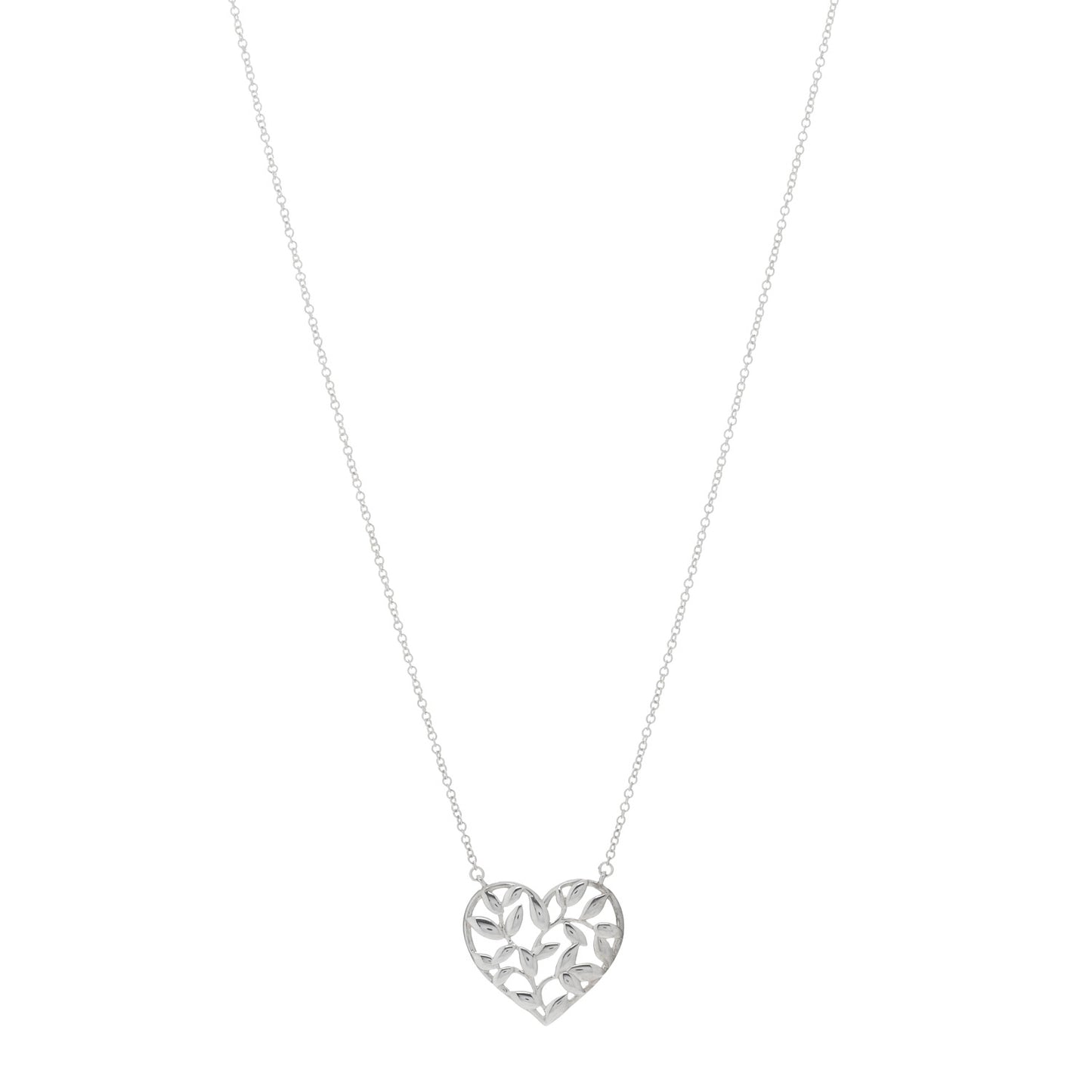 Sterling Silver Paloma Picasso Olive Leaf Heart Pendant Necklace