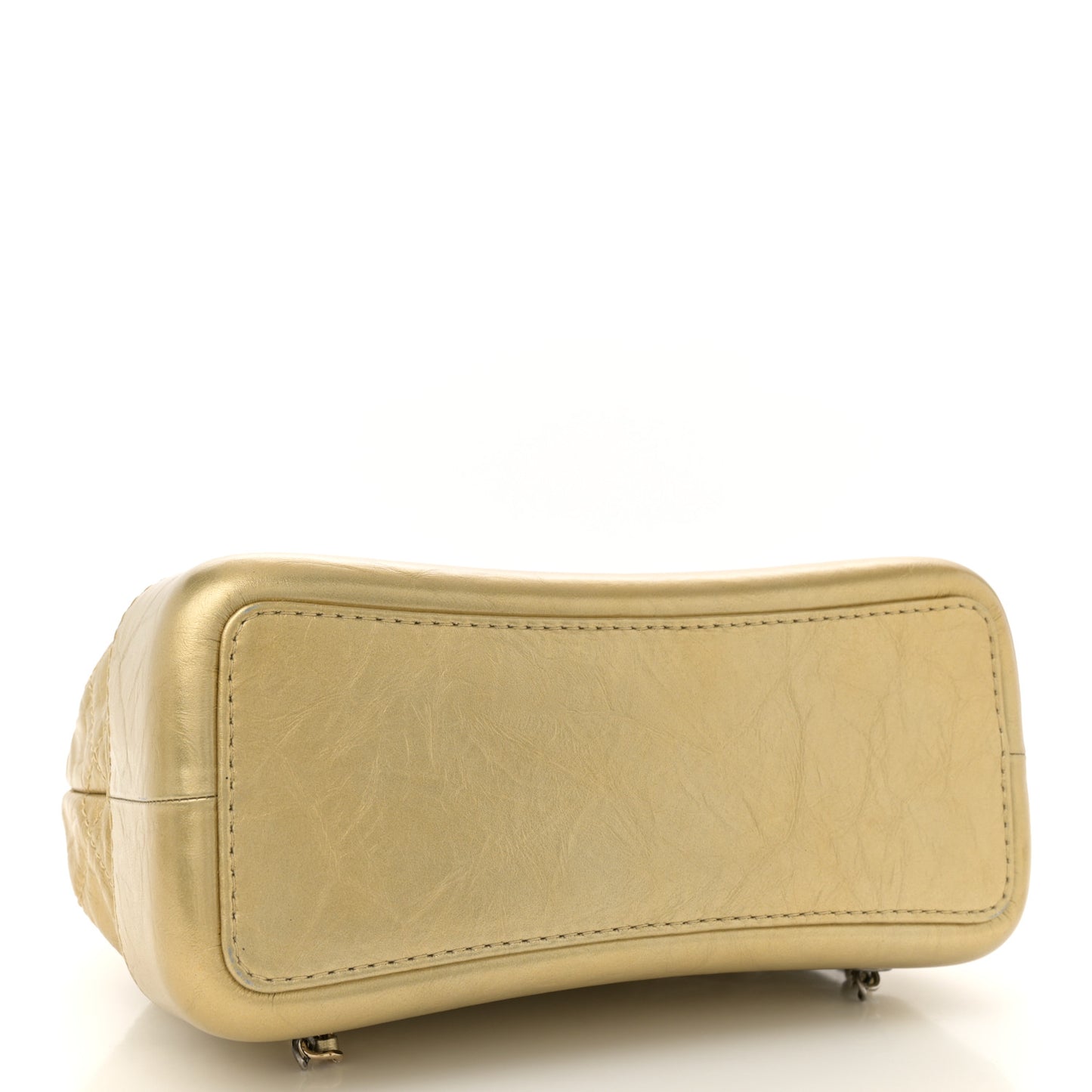 Metallic Lambskin Small Quilted Gabrielle Backpack Gold