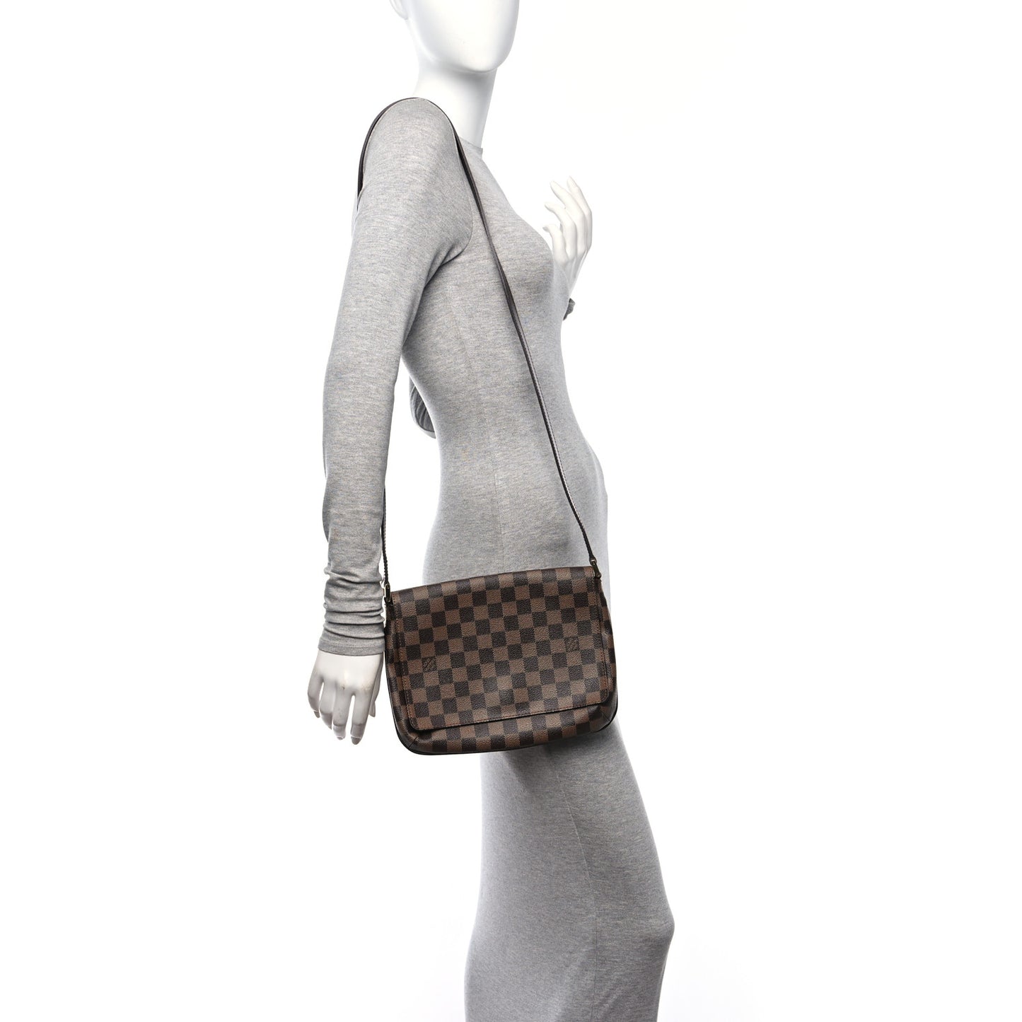 Damier Ebene Musette Tango Long Strap