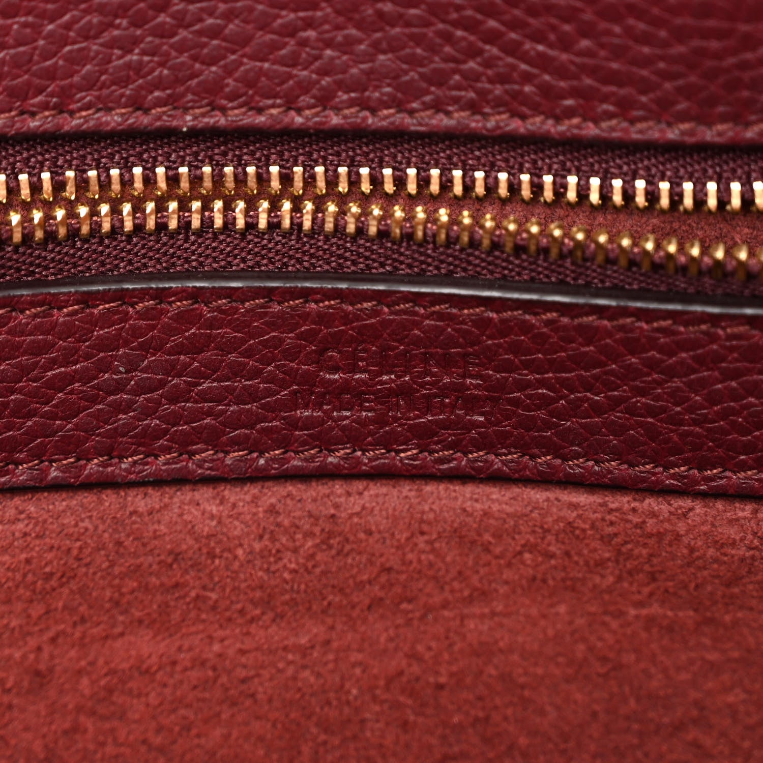Celine Soft Grained Calfskin Small Belt Cabas Phantom Burgundy 11 of 19