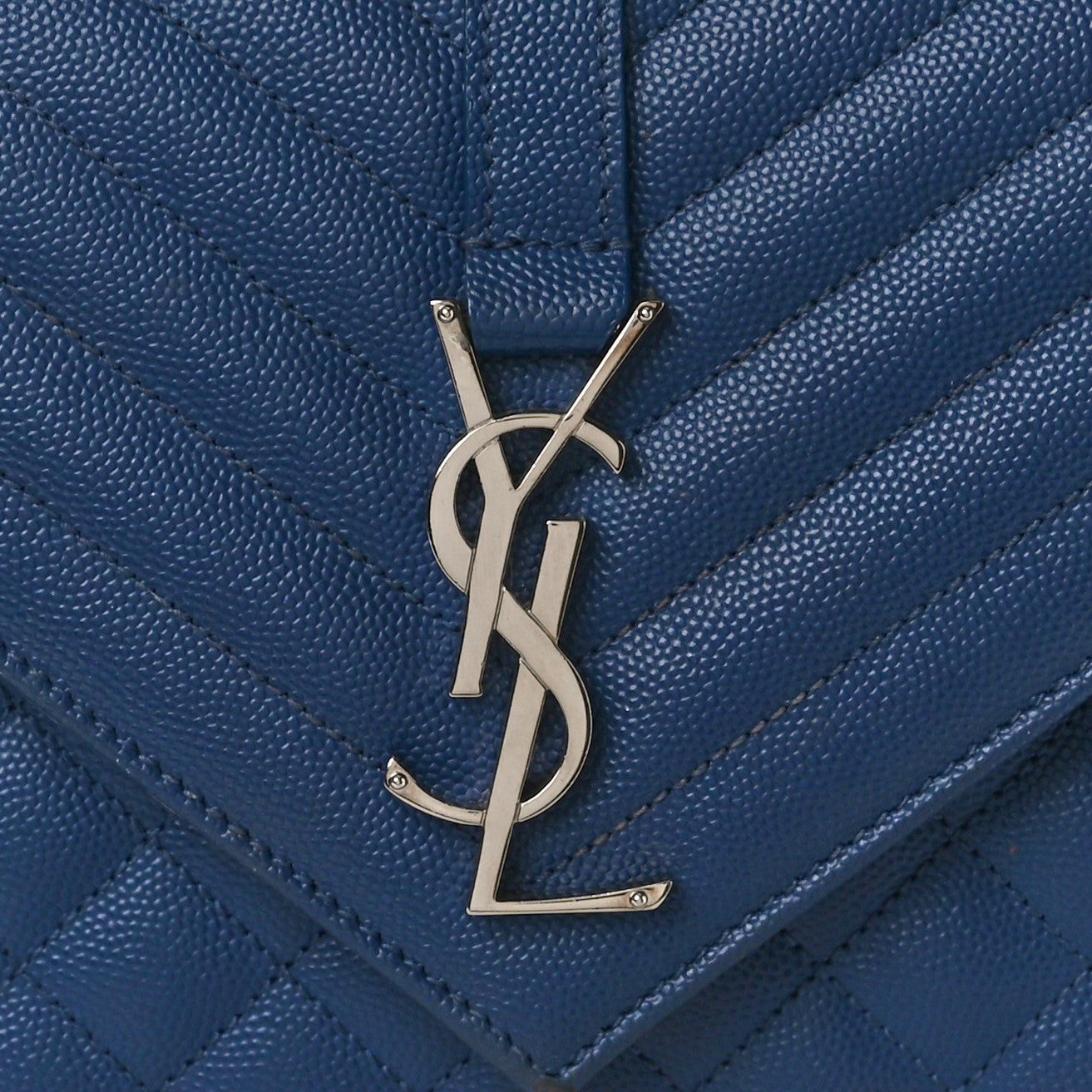 Grain De Poudre Textured Mixed Matelasse Triquilt Medium Monogram Satchel Denim
