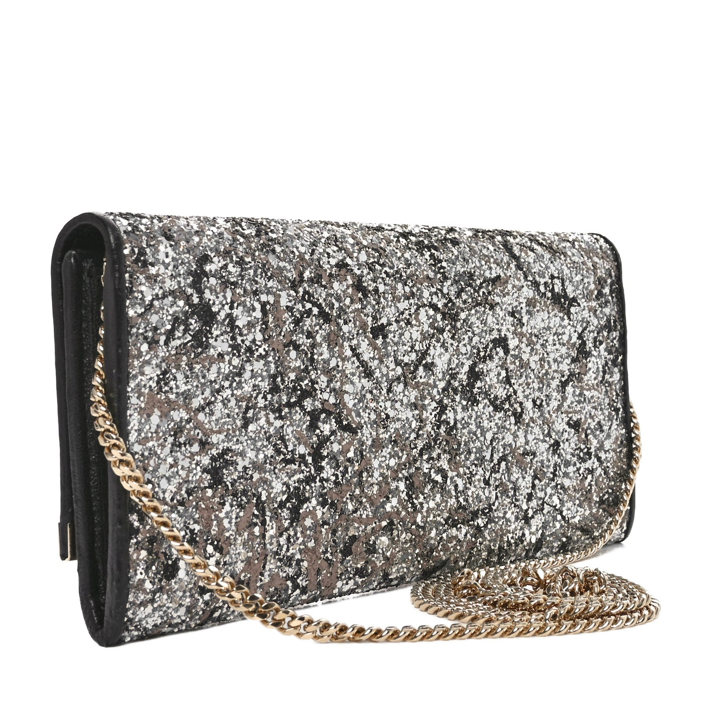 Glitter Milla Wallet on Chain Silver