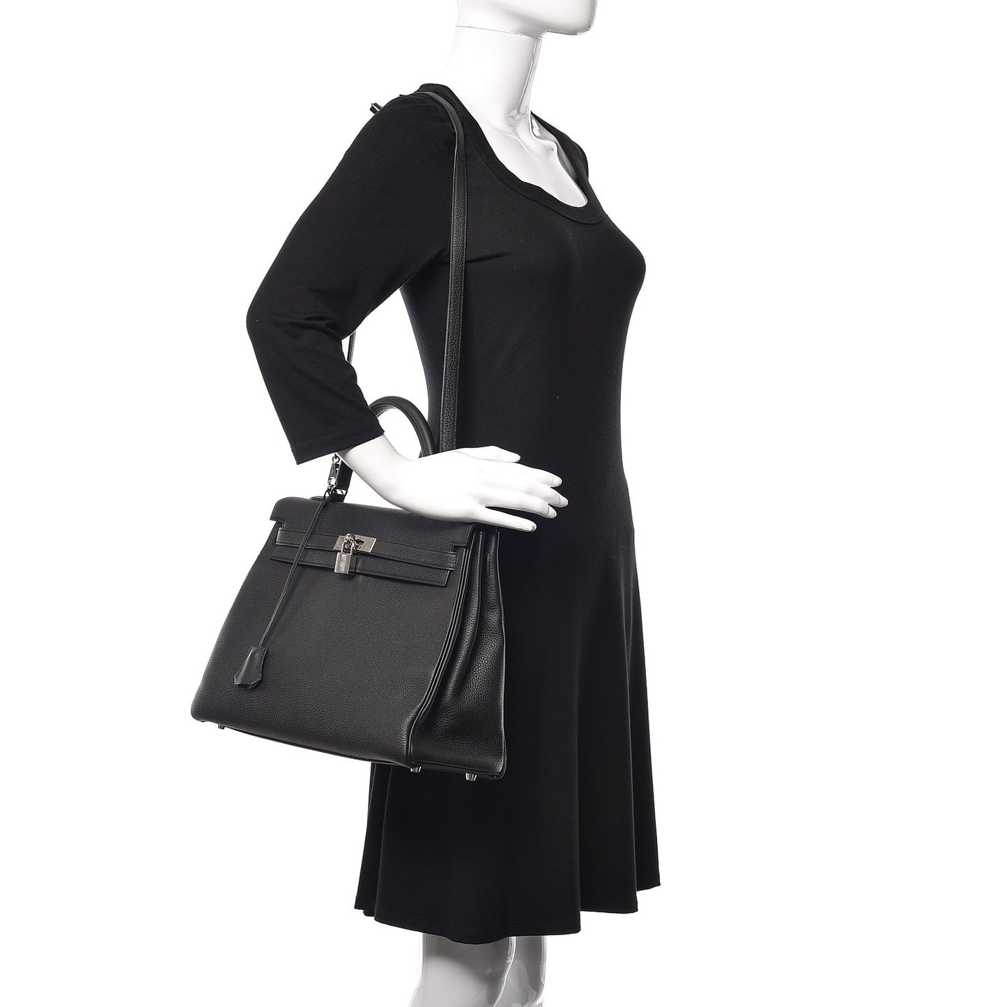 Togo Verso Kelly Retourne 35 Black Bleu Agate