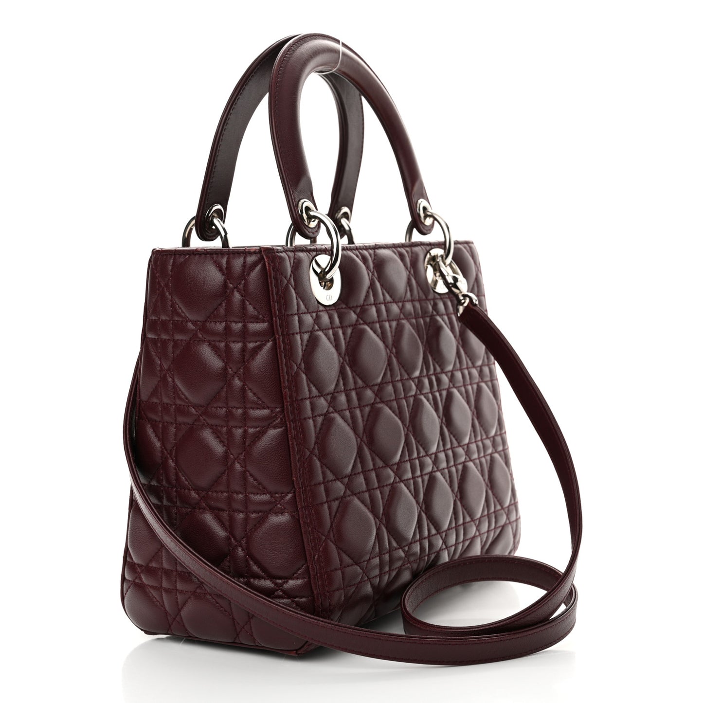 Lambskin Cannage Medium Lady Dior Burgundy