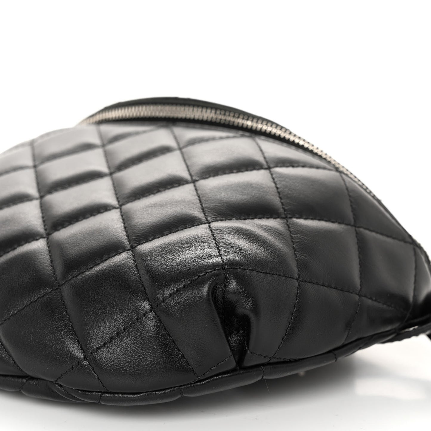 Calfskin Quilted Waist Belt Bag Black