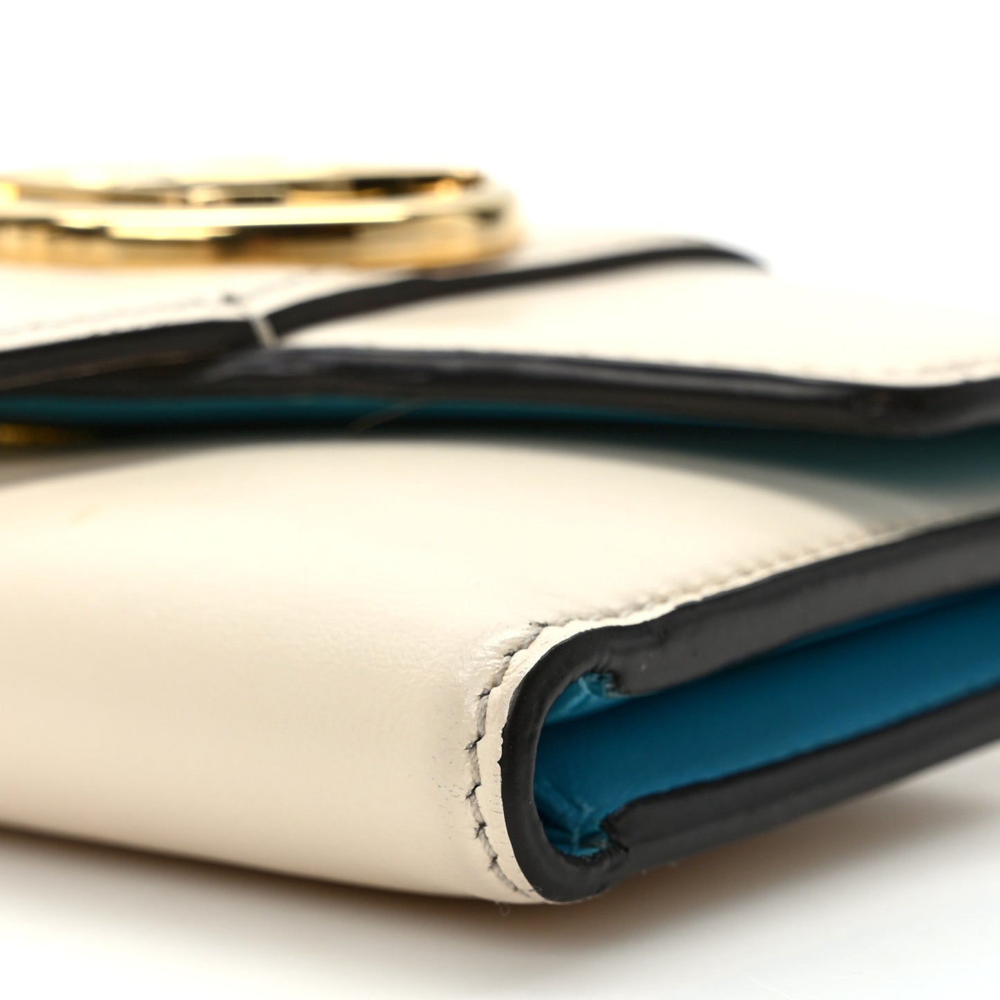 Smooth Calfskin LV Pont 9 Compact Wallet Creme