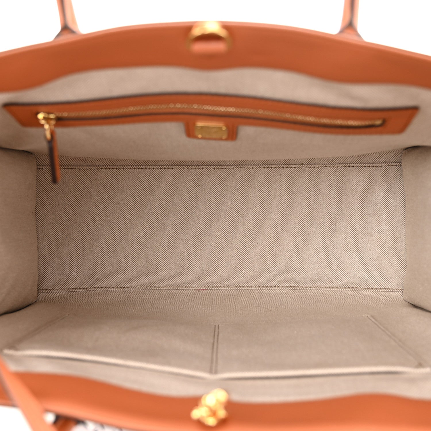 MCM Calfskin Linen Large Munchen Tote Cognac 6 of 12