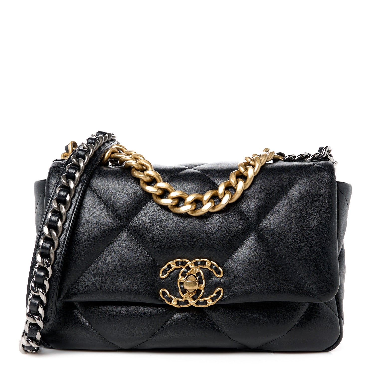 Chanel Lambskin Quilted Medium Chanel 19 Flap Black 1 of 10