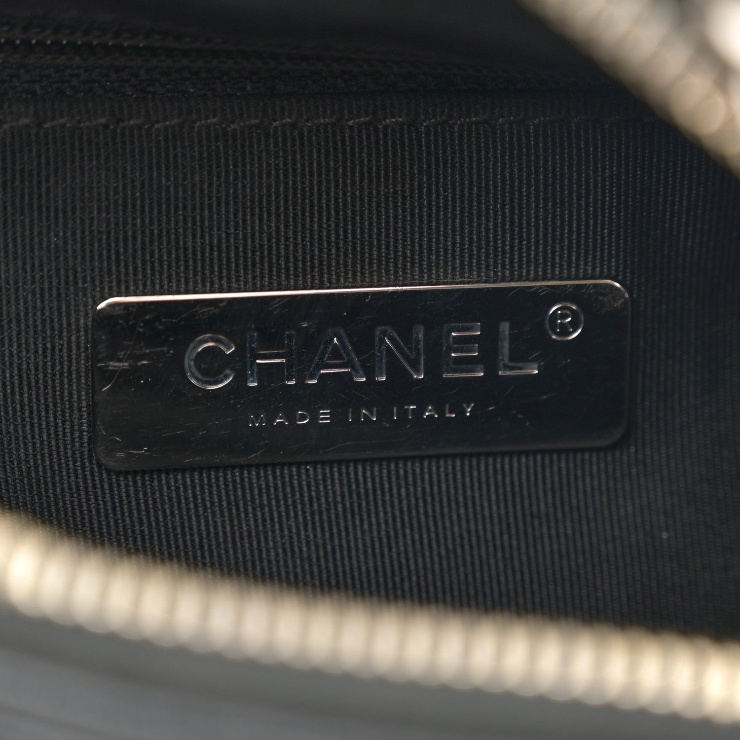 Chanel Calfskin Wool Felt Embossed Small Gabrielle Logo Hobo Black 6 of 14