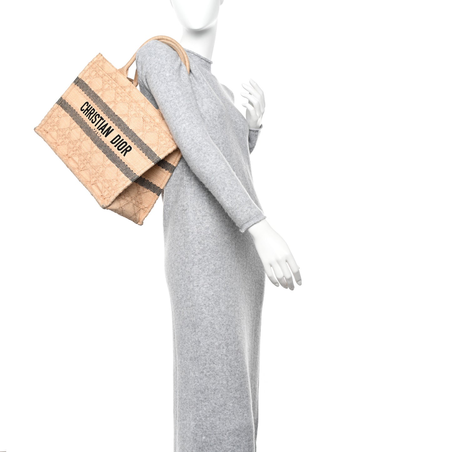 Raffia Cannage Medium Book Tote Natural