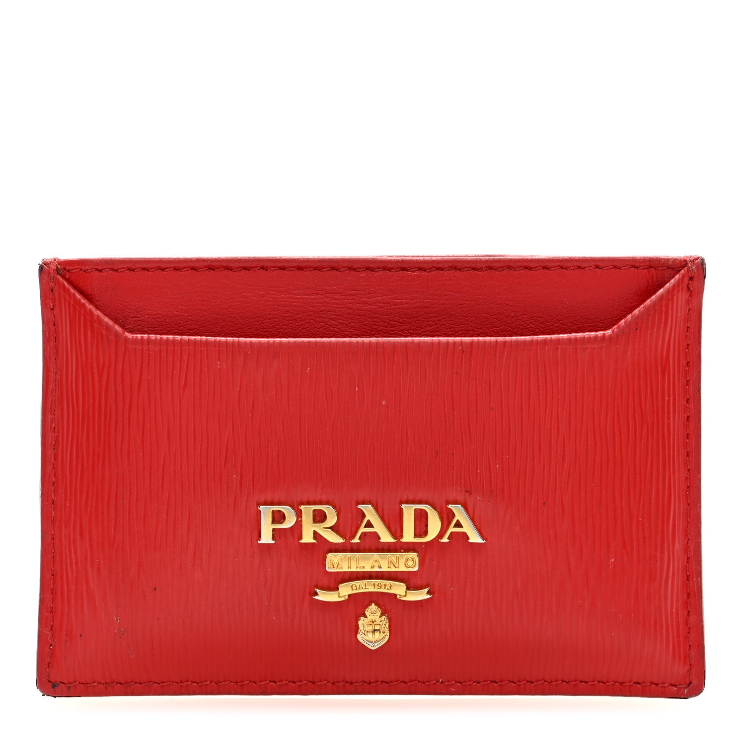 Prada Vitello Move Metal Card Case Lacca 1 of 9