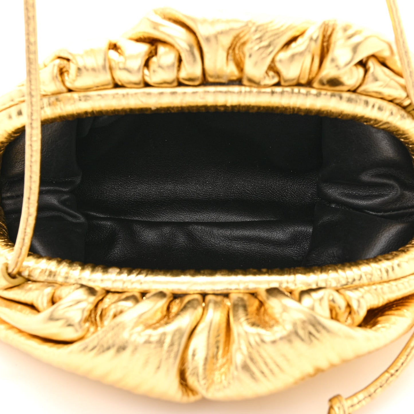 Metallic Bark Calfskin The Mini Pouch Gold